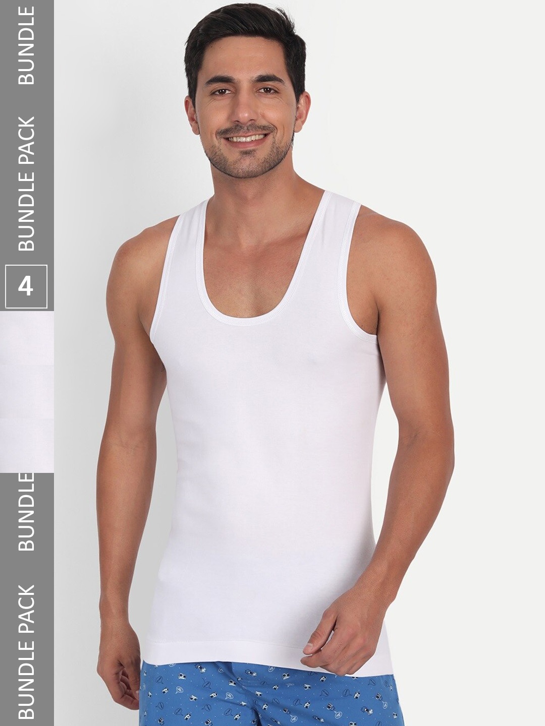 

T.T. Desire Interlock Pure Cotton Pack of 4 Undershirt Vests, White
