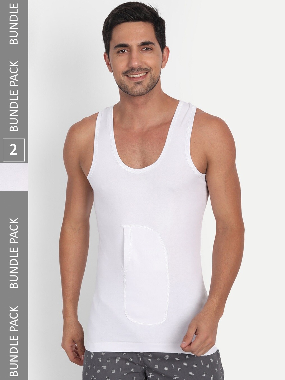 

T.T. Pack Of 2 Cotton Desire Interlock Sleeveless Vests, White