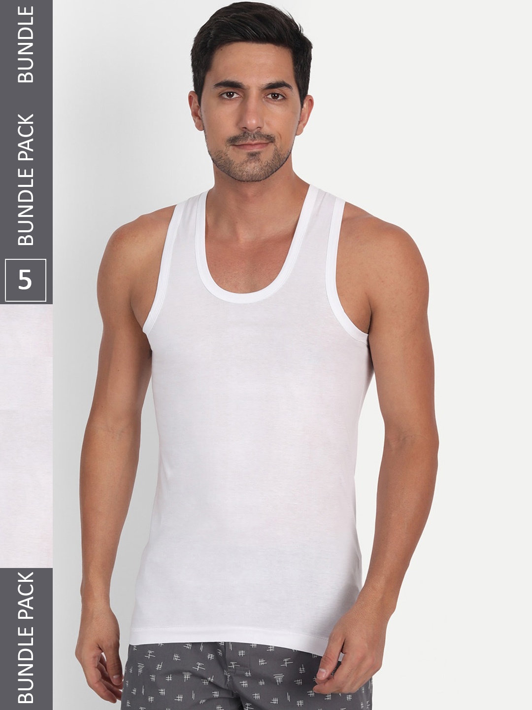 

T.T. Pack Of 5 Cotton Undershirt Vests, White