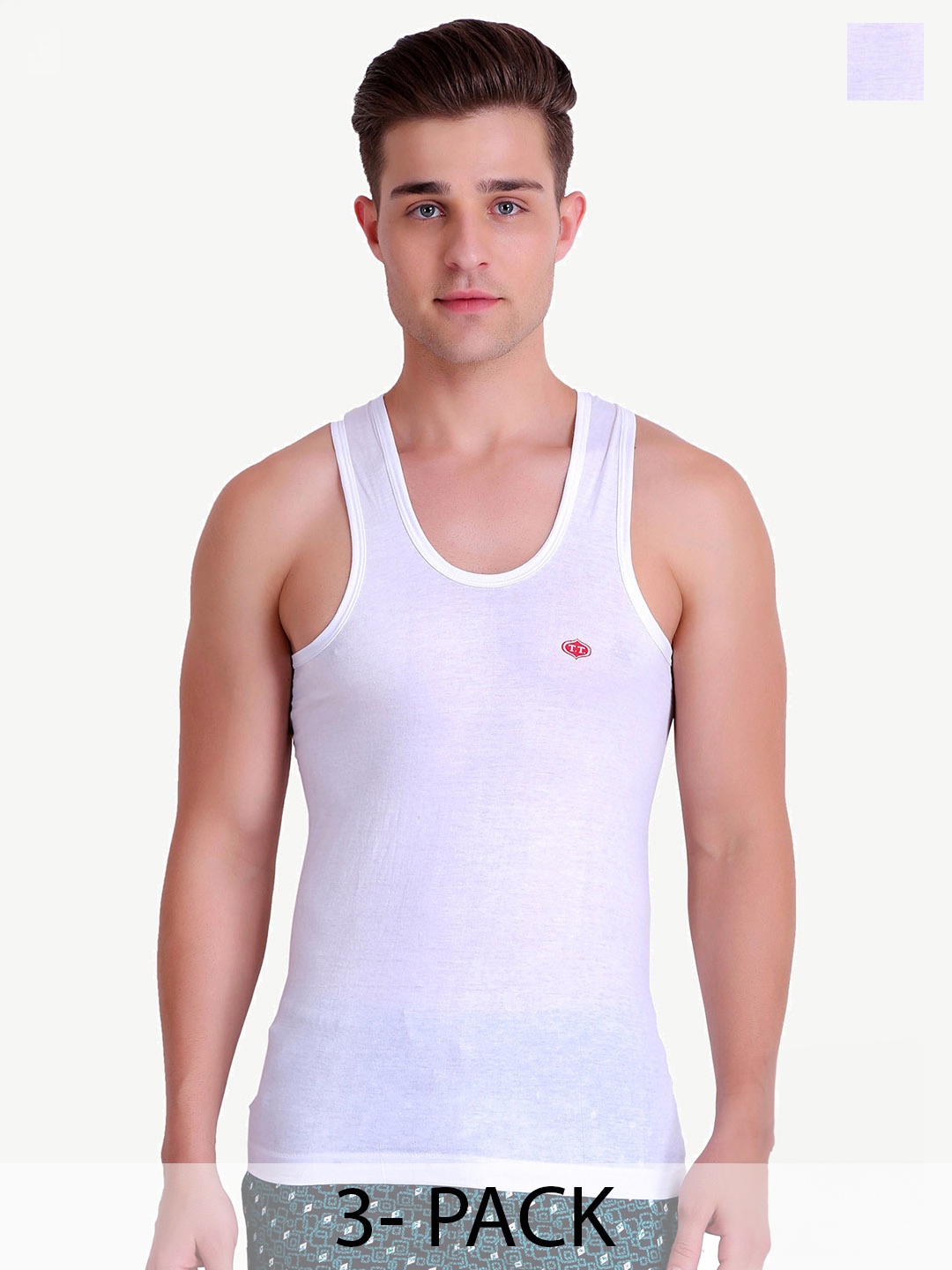 

T.T. Pack Of 3 Cotton Undershirt Vests, White