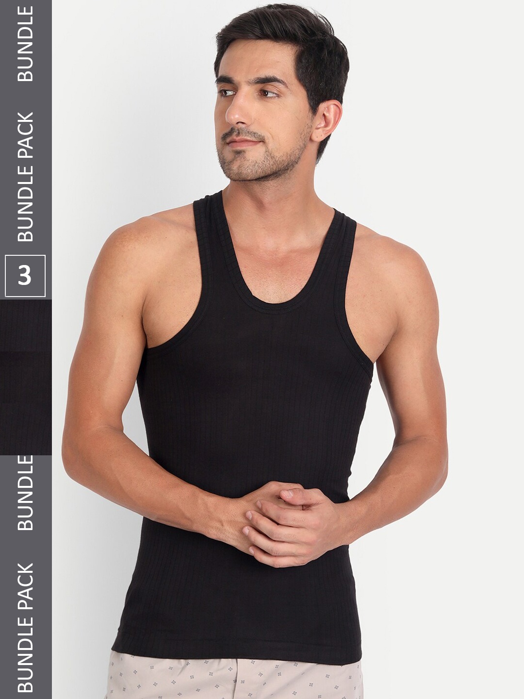 

T.T. Pack of 4 Desire Parker Undershirt Innerwear Vests, Black