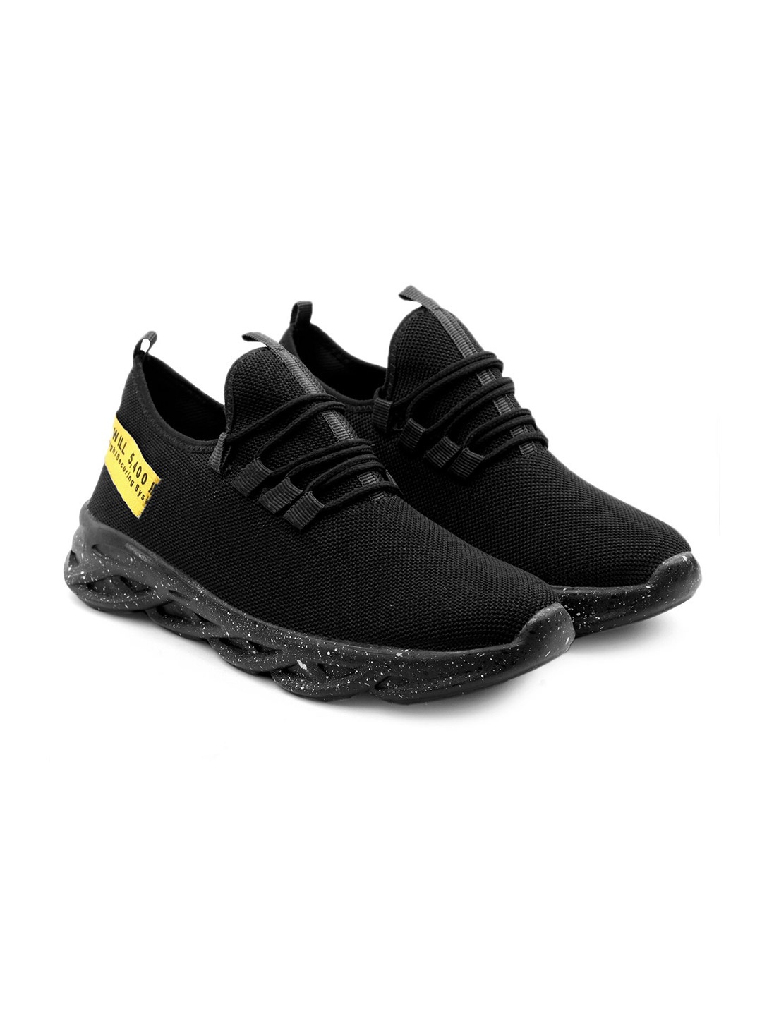 

Bxxy Men Lace-Ups Non-Marking Running Sports Shoes, Black