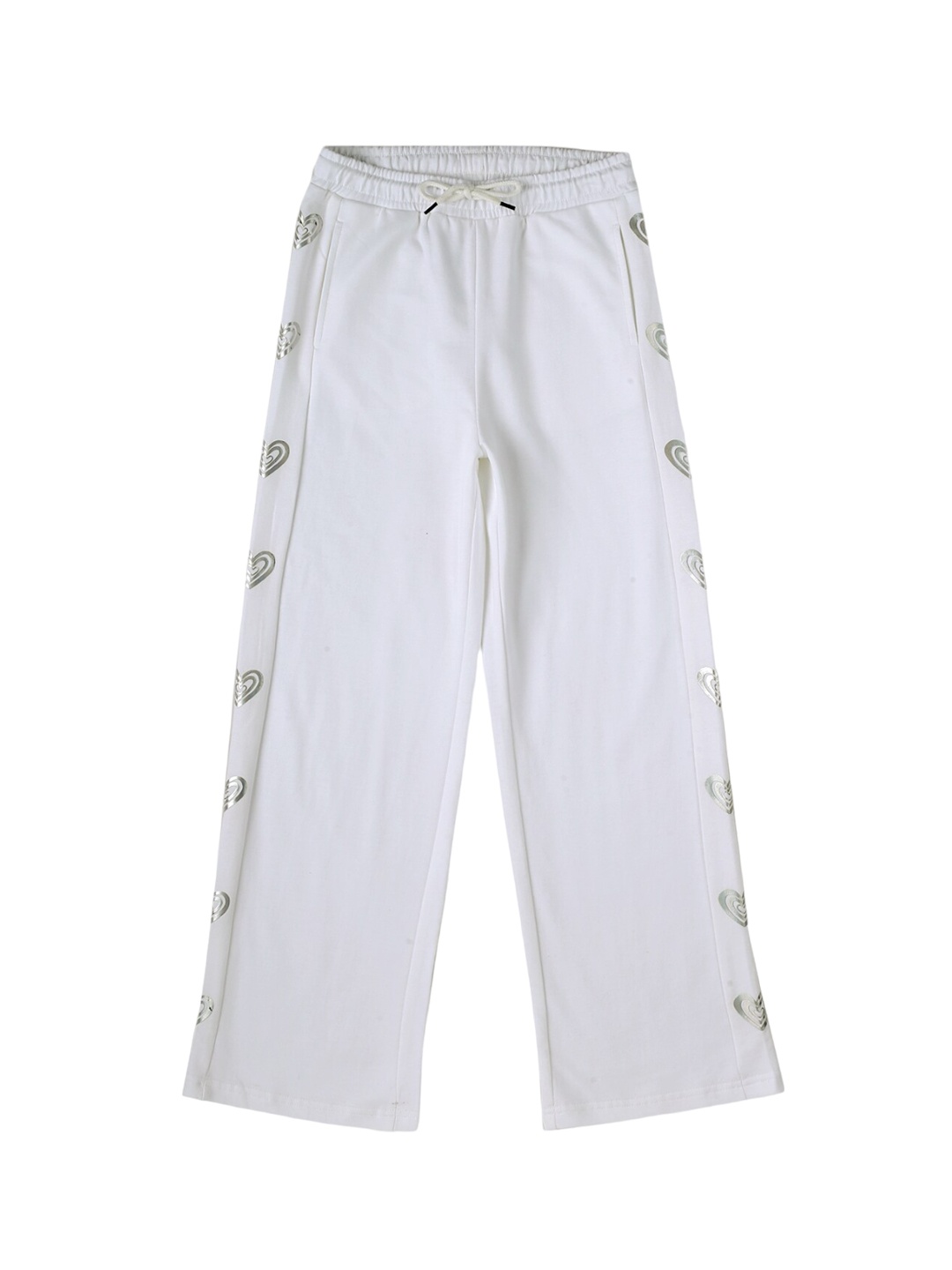 

Gini and Jony Girls Conversational Printed Cotton Track Pants, White