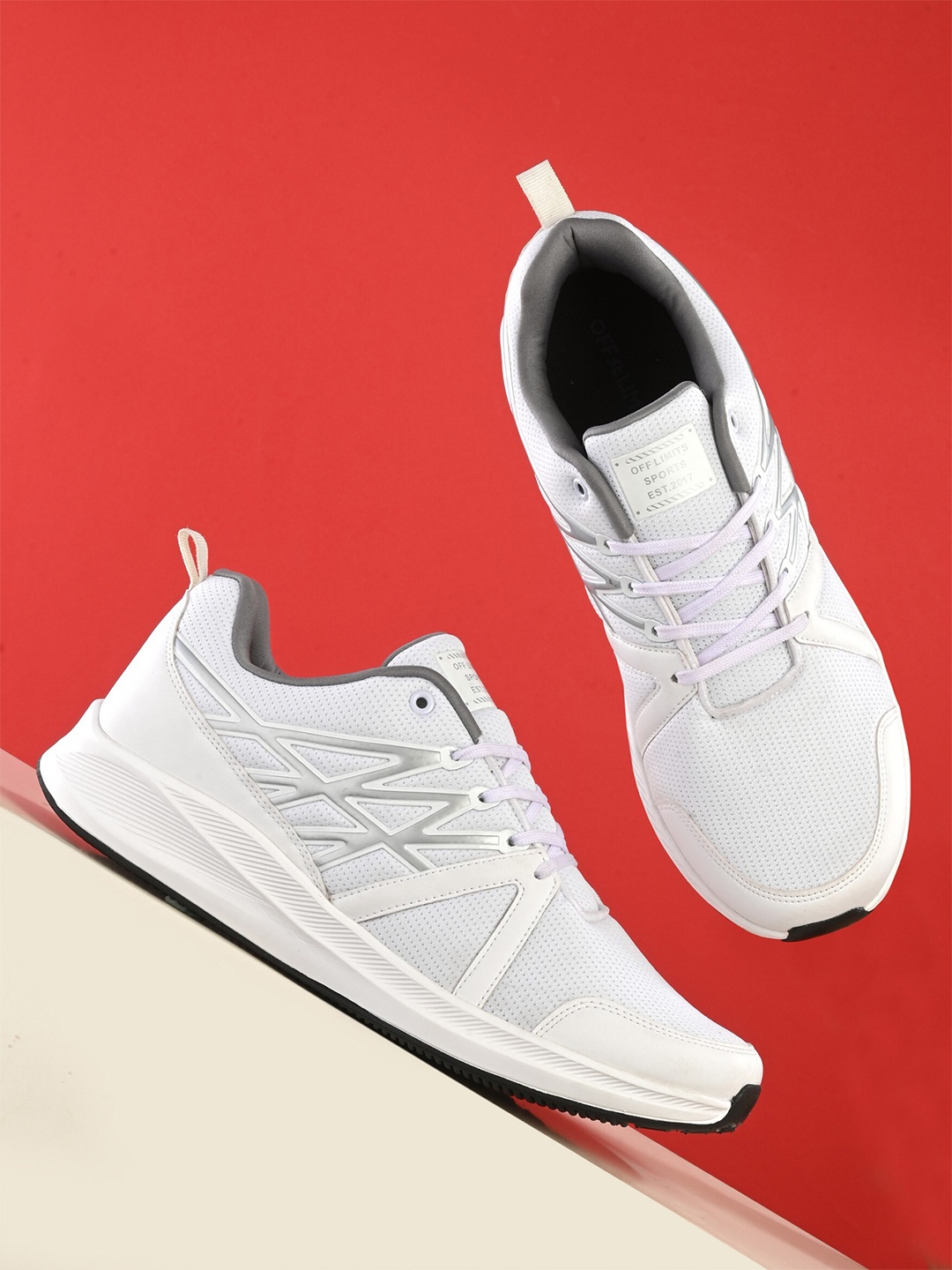 

OFF LIMITS Men Breathable Mesh Non-Marking Running Shoes, White