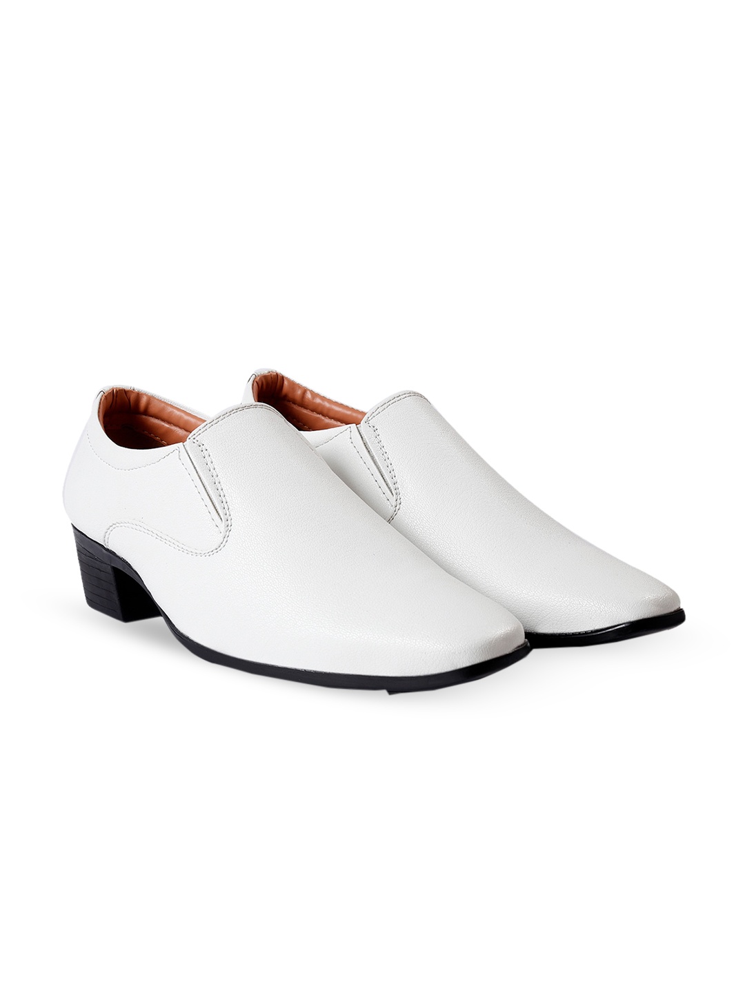 

Bxxy Men Height Increasing Formal Slip-On Shoes, White