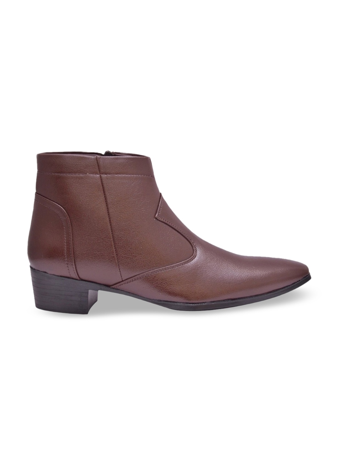 

Bxxy Men Textured Heeled High-Top Regular Boots, Brown