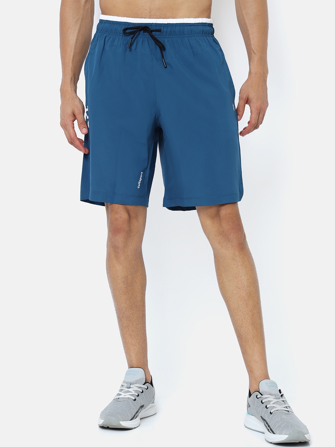 

Cultsport Men Mid-Rise Active Sports Shorts With Placement Print, Teal