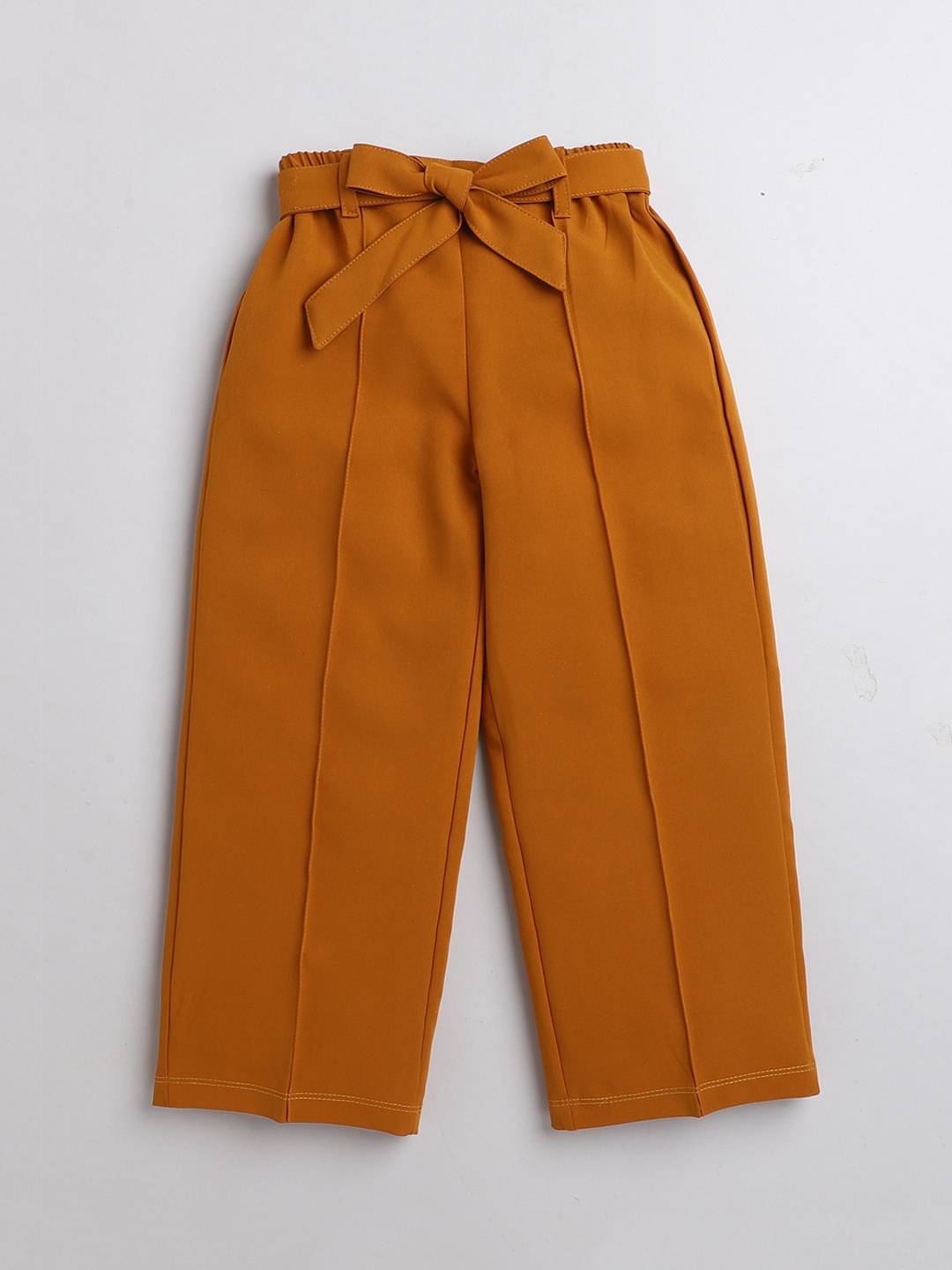 

AWW HUNNIE Girls Mid-Rise Regular Fit Parallel Trousers, Mustard