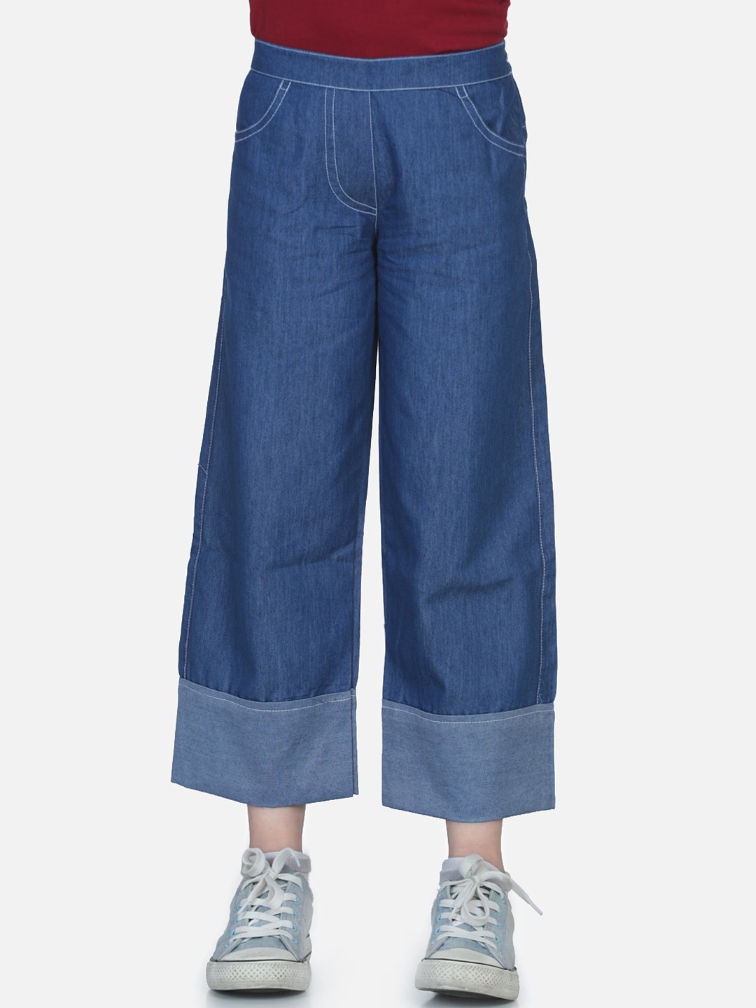 

AWW HUNNIE Girls Smart Loose Fit Culottes Trousers, Blue