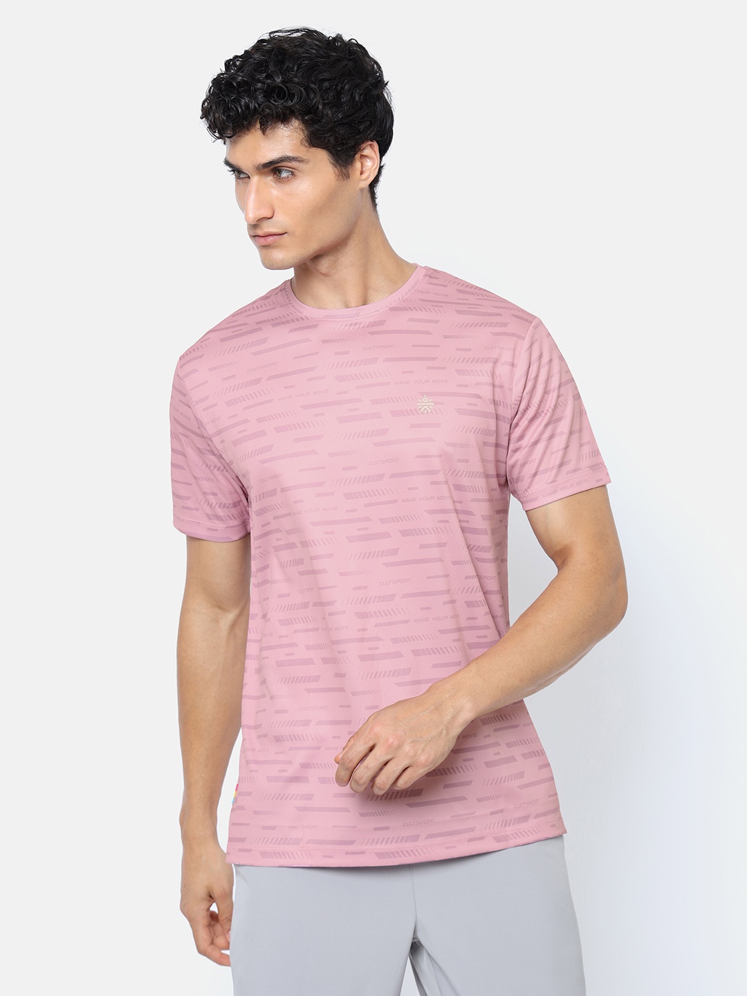 

CULT Typography Printed Moisture Wicking Training T-Shirt, Pink