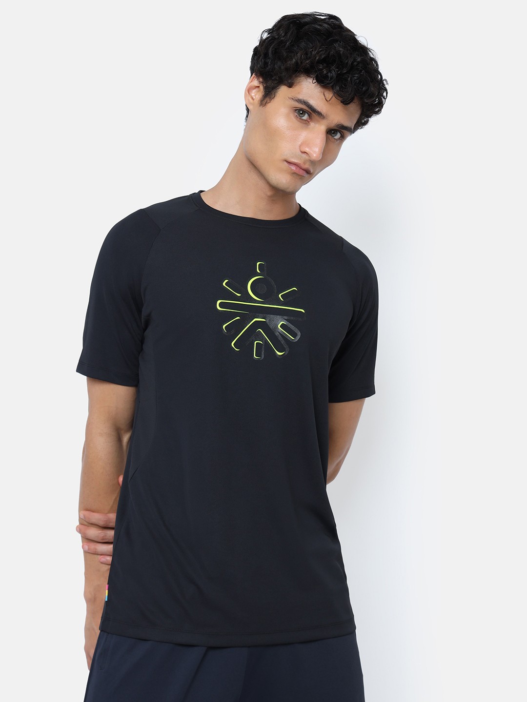 

Cultsport Graphic Printed Moisture Wicking Training T-Shirt, Black