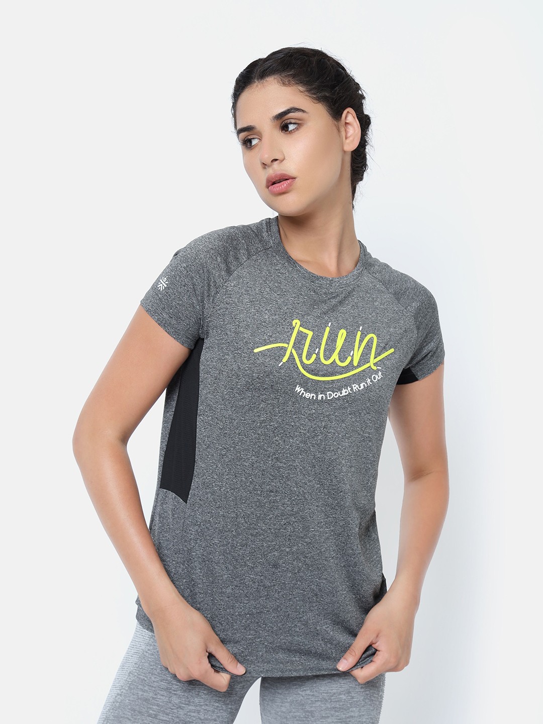 

Cultsport Typography Printed Moisture Wicking Training T-Shirt, Grey