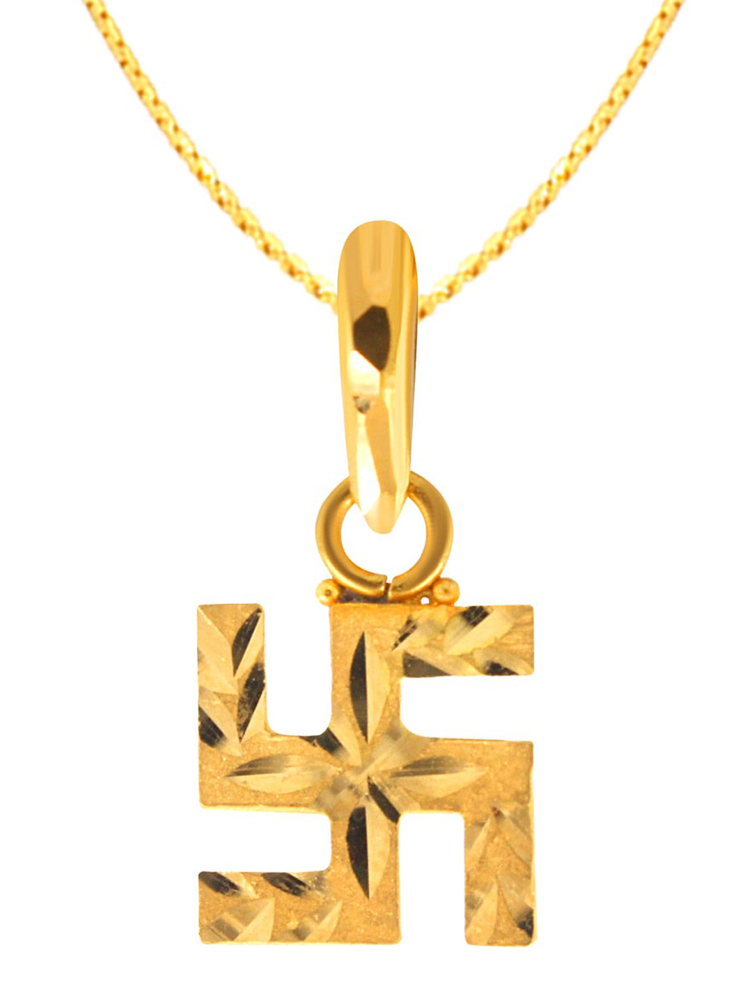 

SENCO Enigmatic Swastik 22KT Gold Pendant-1.0gm