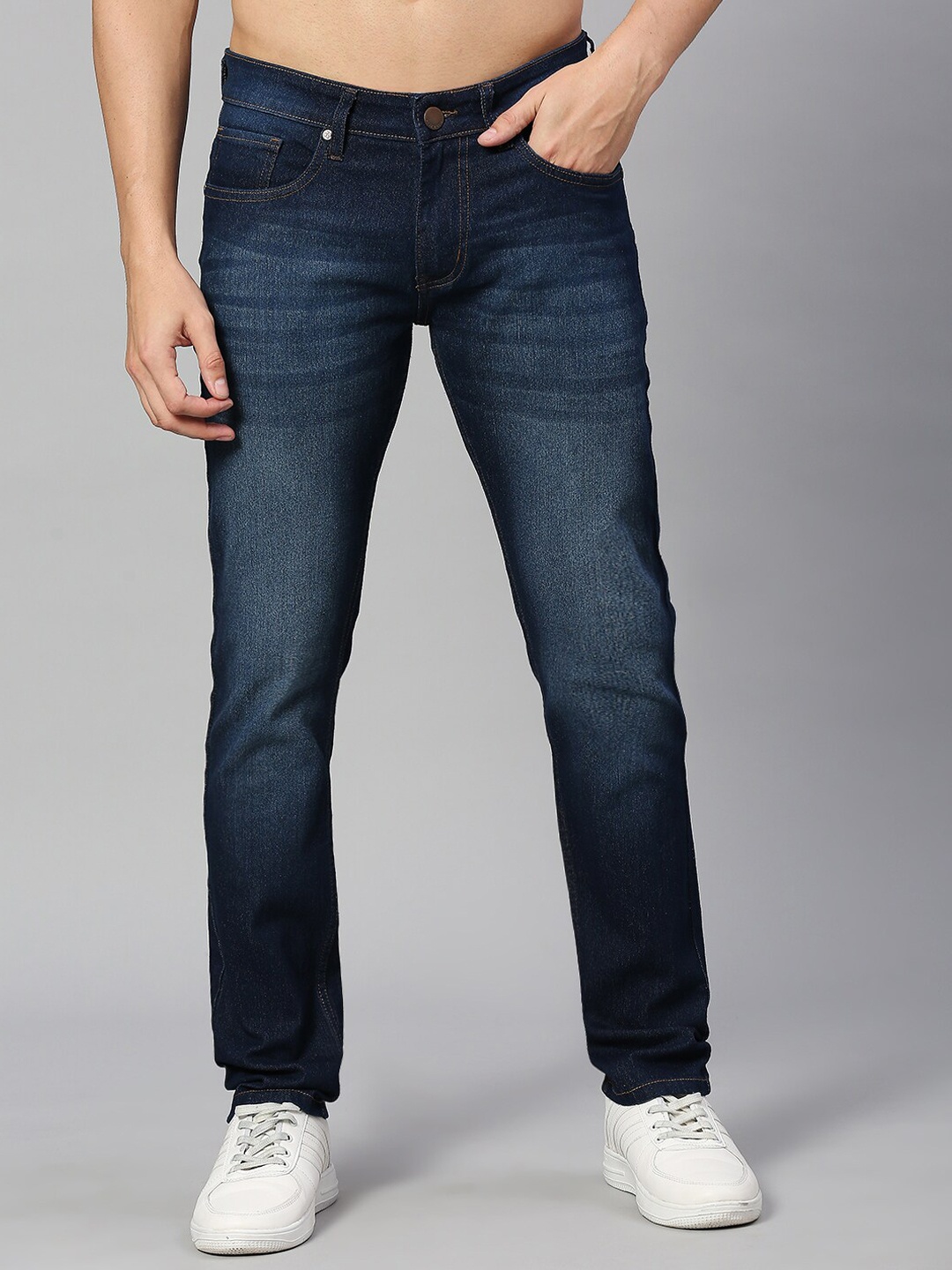 

HERE&NOW Men Blue Smart Slim Fit Light Fade Stretchable Jeans