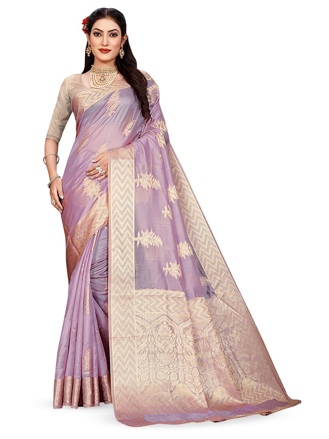 

Pisara Woven Design Organza Saree, Lavender