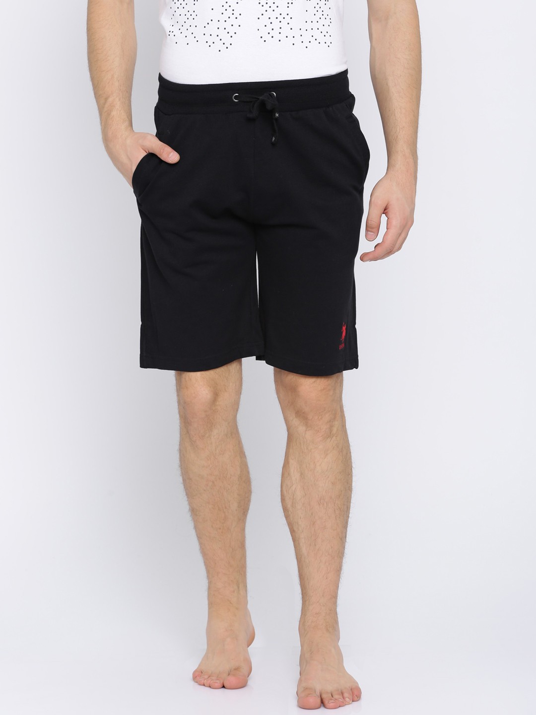 

U.S. Polo Assn. Men Black Solid Lounge Shorts I605-002-PL
