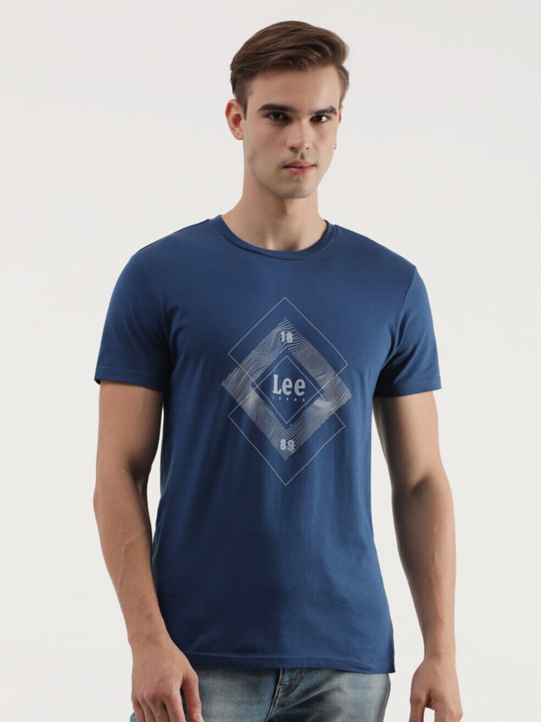 

Lee Graphic Printed Slim Fit Casual T-shirt, Navy blue