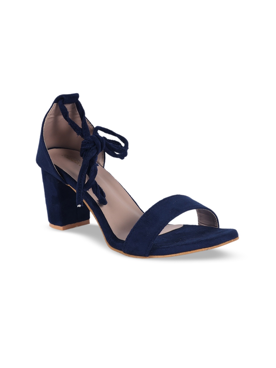 

FABBHUE Block Heels With Tie-Up Detail, Navy blue