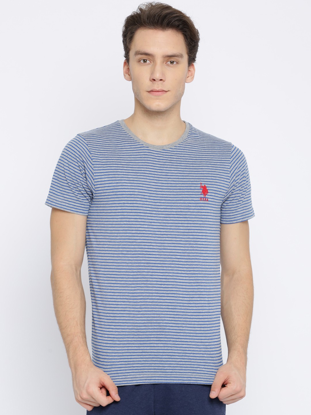 

U.S. Polo Assn.Grey & Blue Striped Lounge T-Shirt