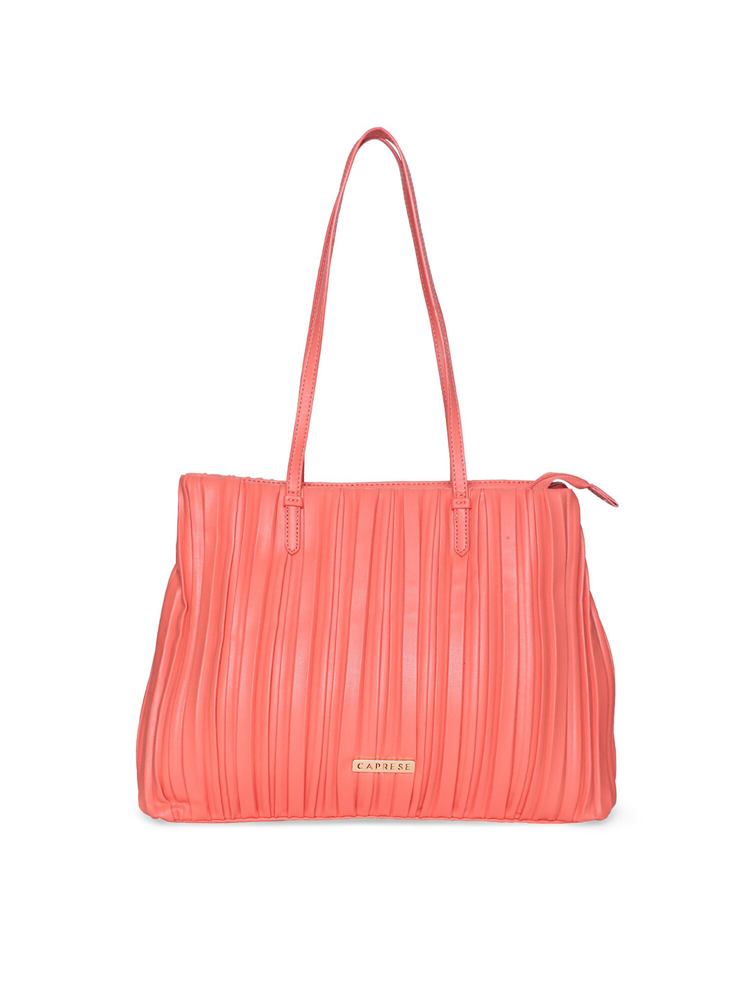 

Caprese Self-Striped Shoulder Bag, Coral
