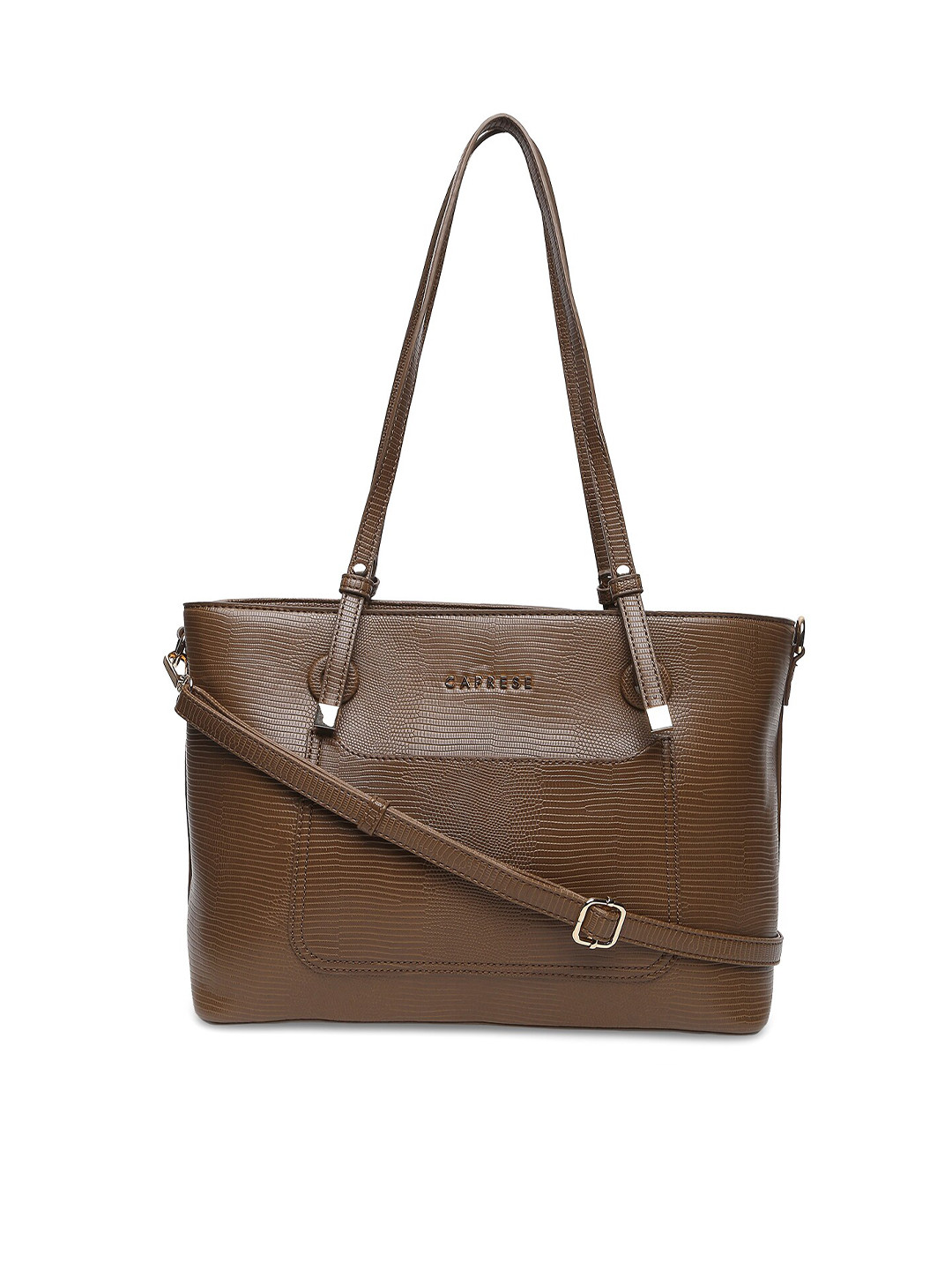 

Caprese Animal Textured Structured Shoulder Bag, Brown
