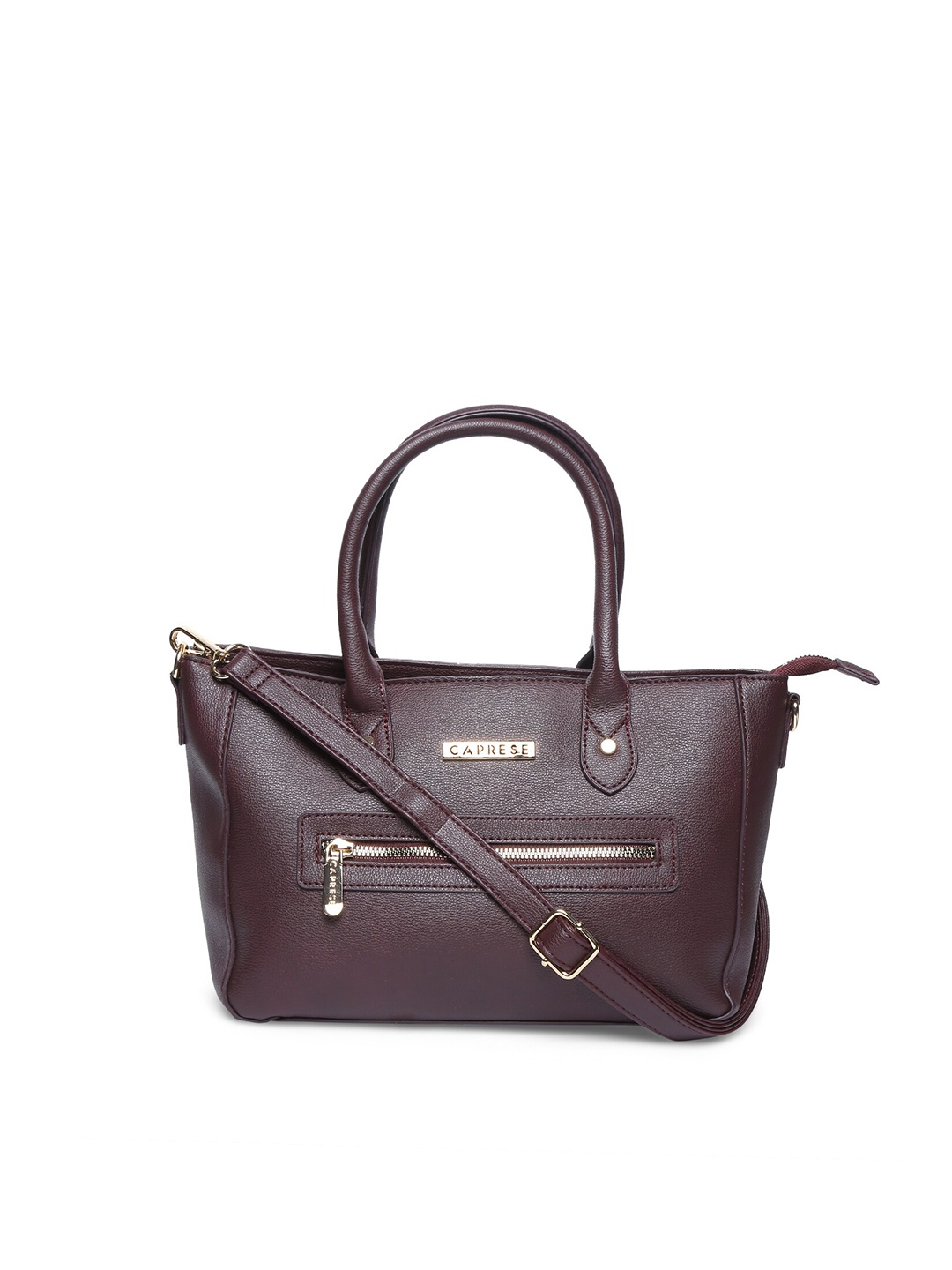 

Caprese Textured Structured Leather Handheld Bag, Burgundy