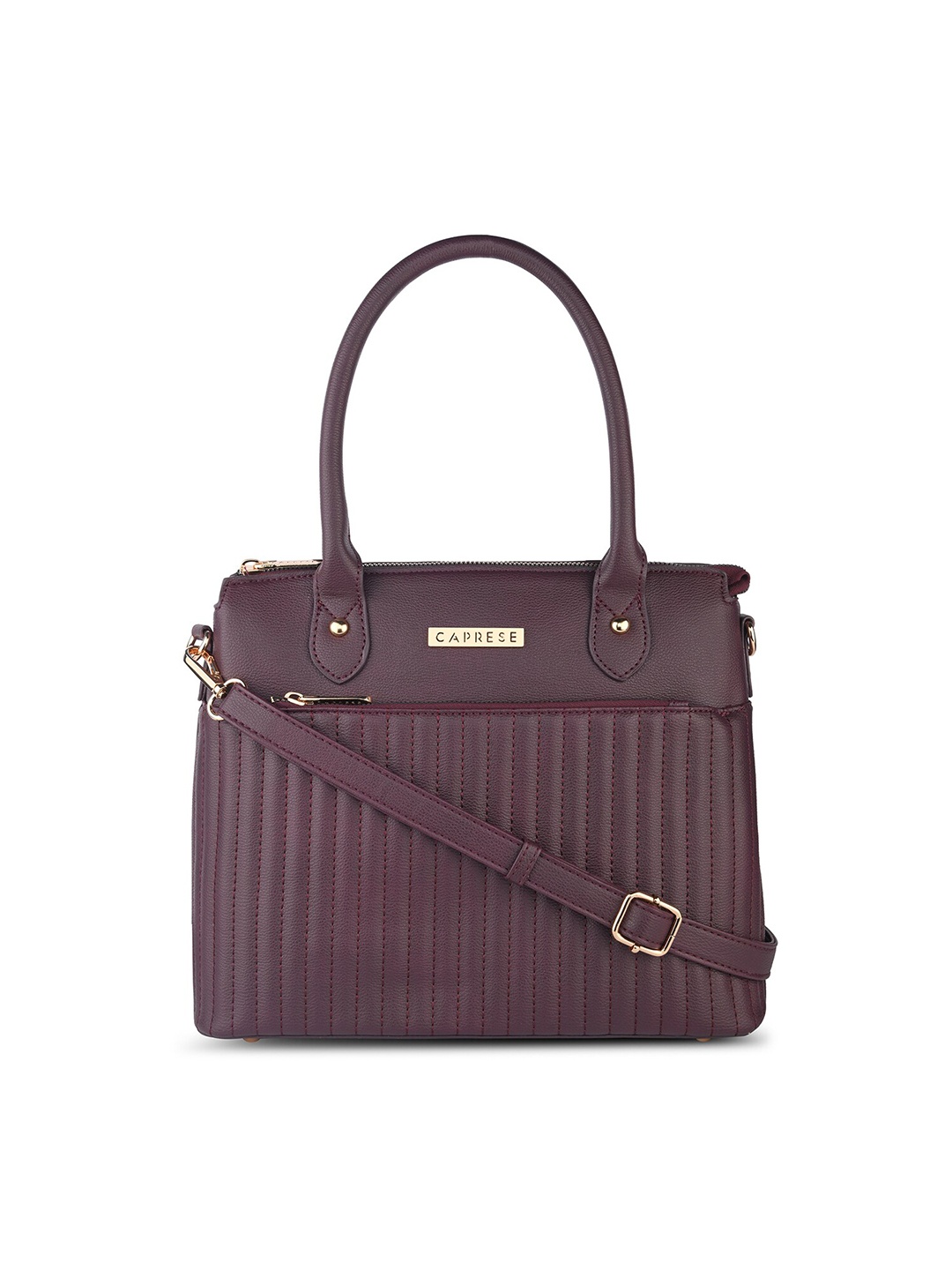 

Caprese Women Textured Handheld Bag, Burgundy