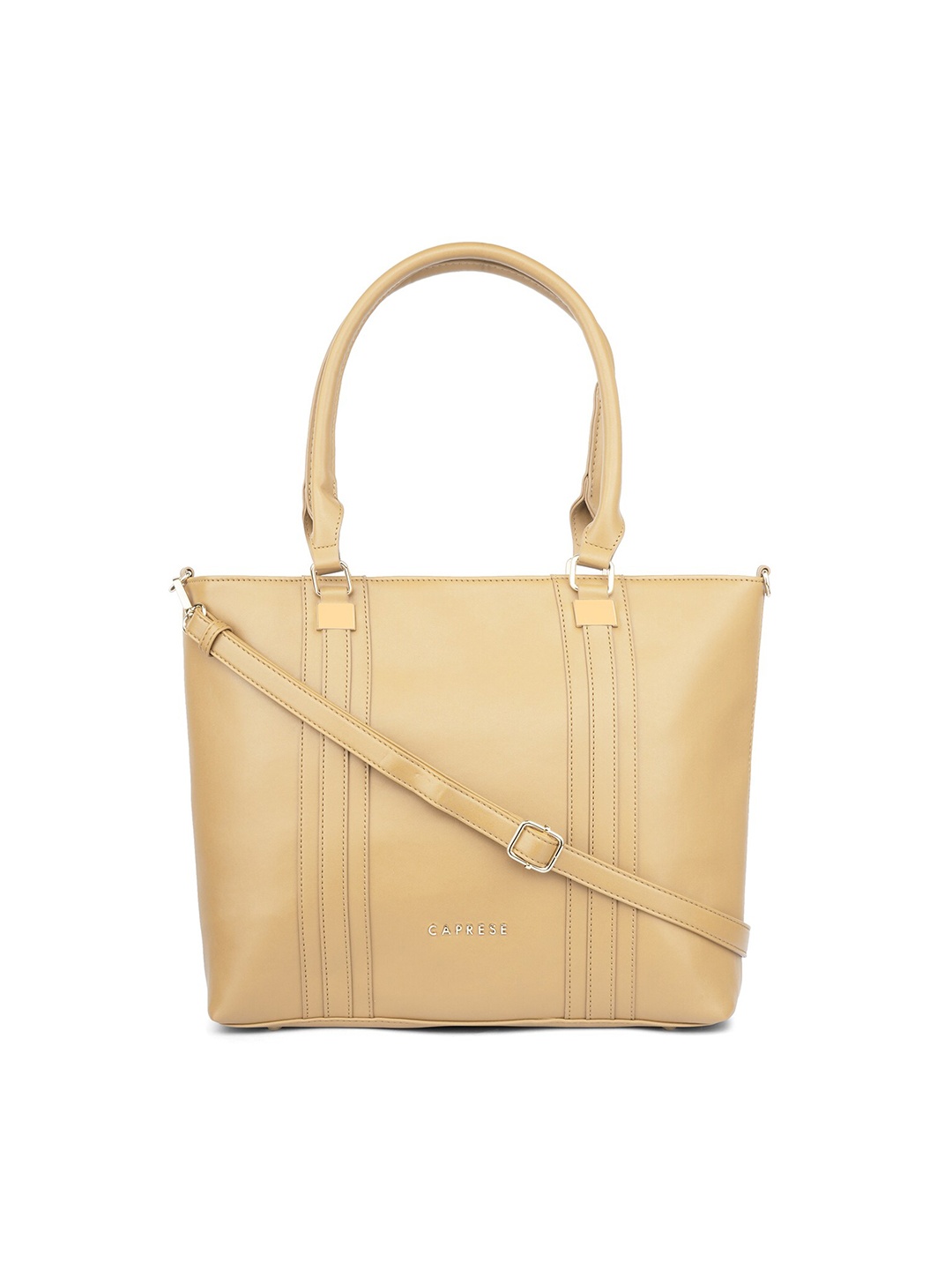 

Caprese Structured Leather Handheld Bag, Beige