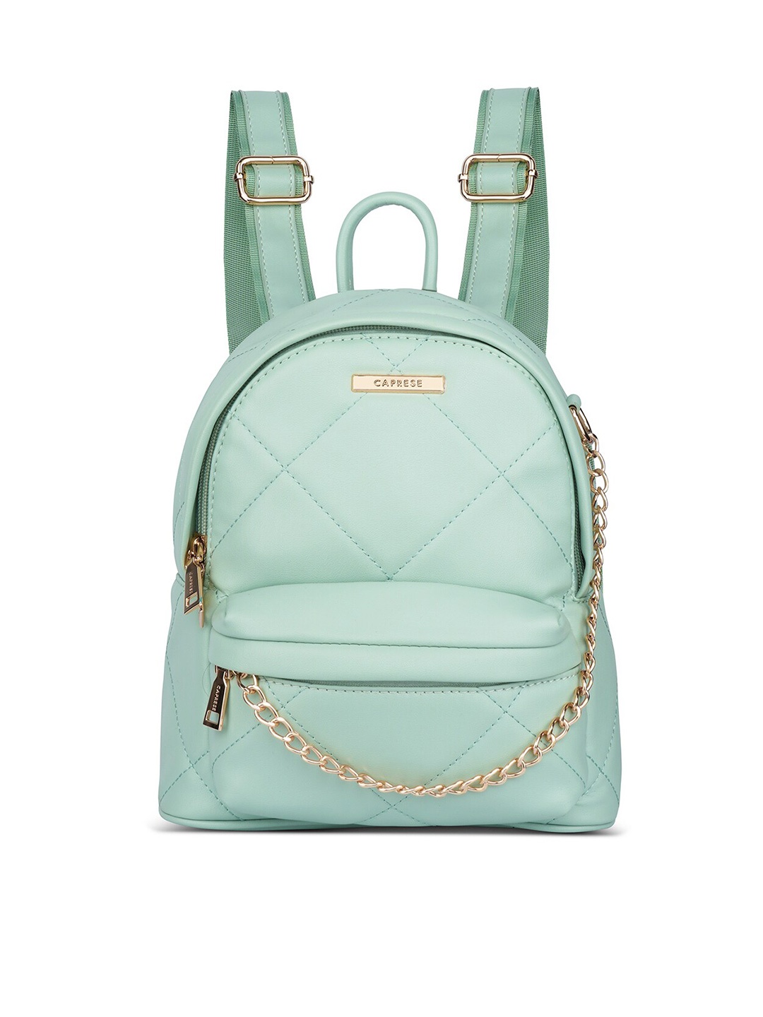 

Caprese Women Quilted Leather Small Backpack, Sea green