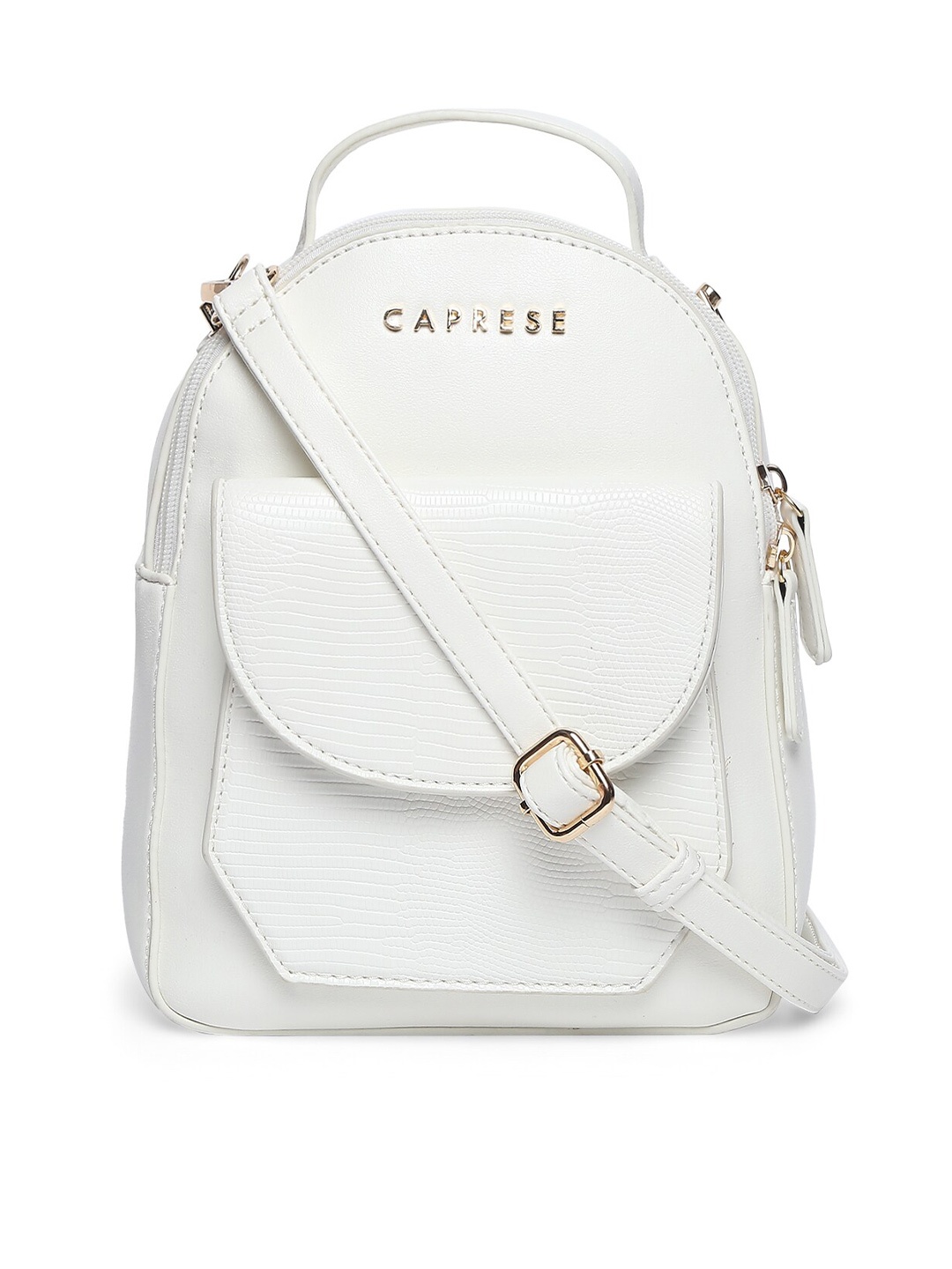 

Caprese Women Leather Small Backpack, White