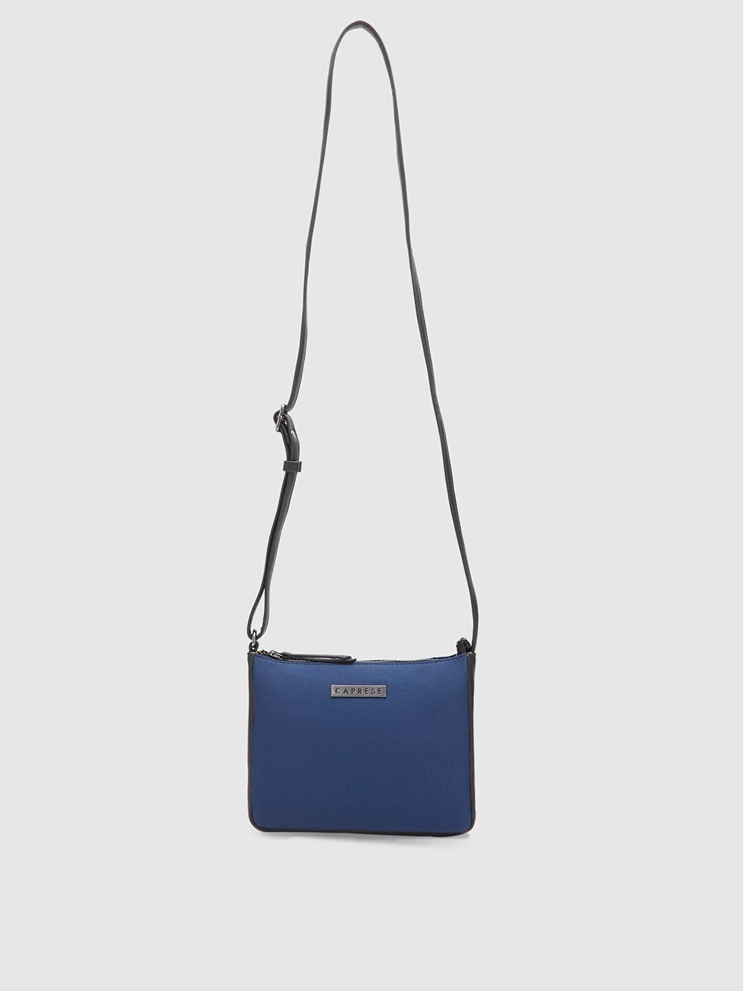 

Caprese Structured Leather Sling Bag, Blue