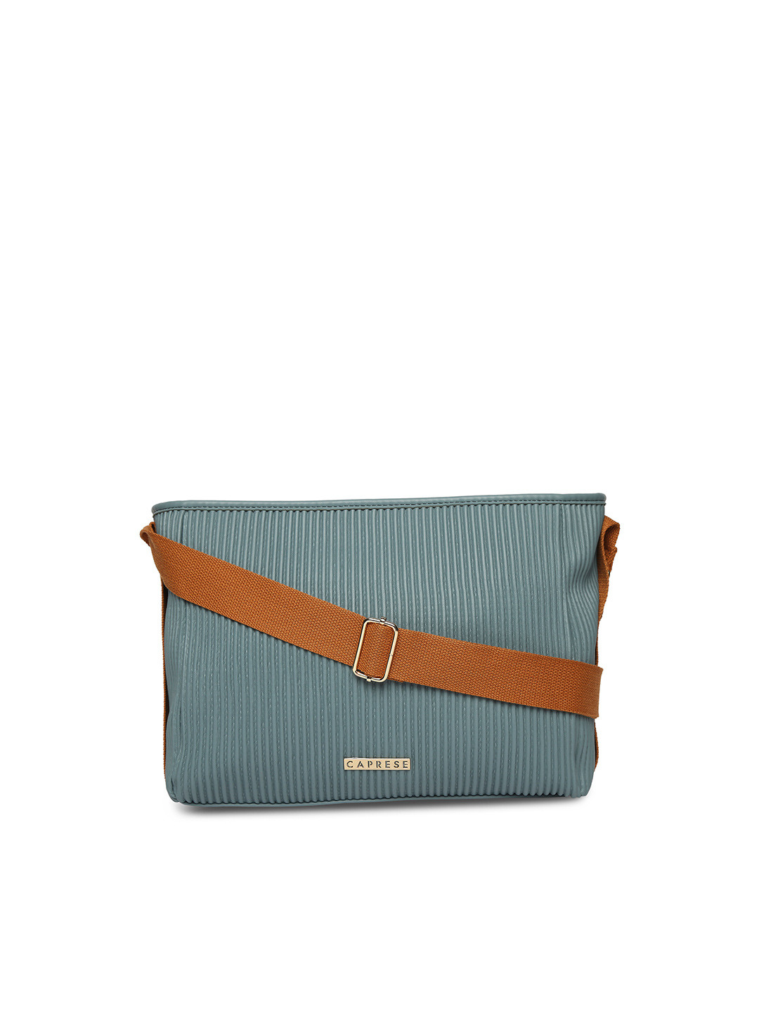 

Caprese Striped Structured Leather Handheld Bag, Blue