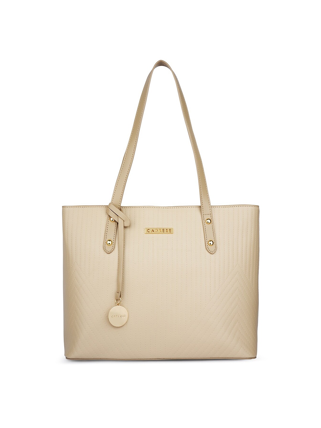 

Caprese Solid Structured Shoulder Bag, Beige