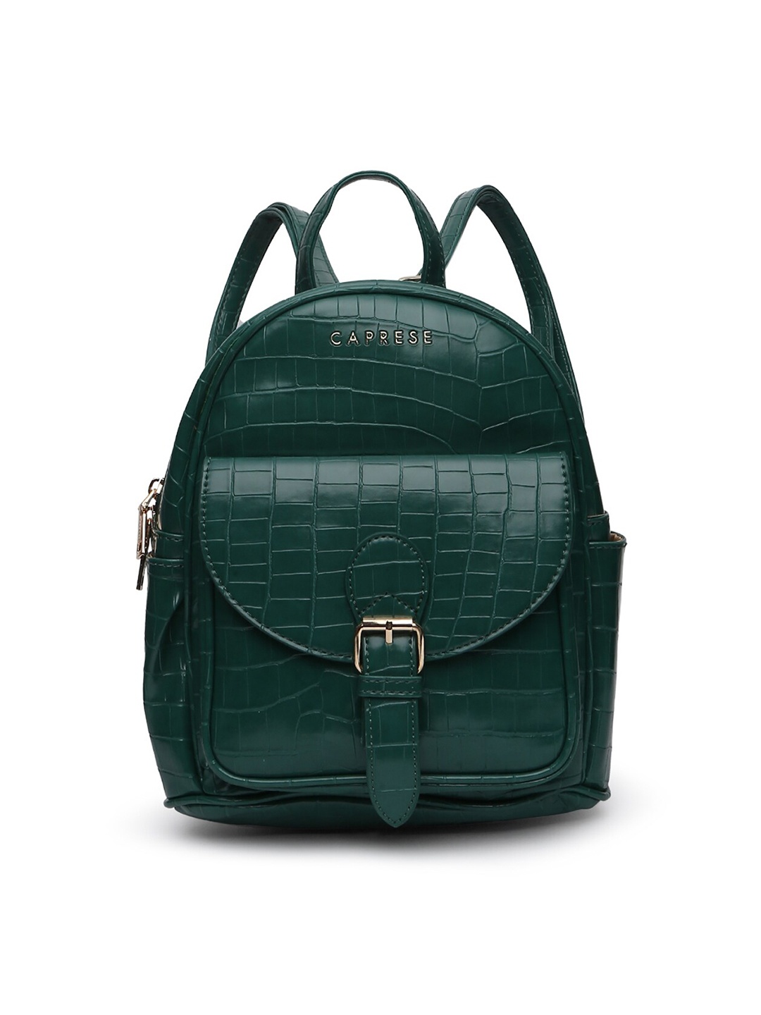 

Caprese Women Textured Leather Small Lapis Backpack, Green
