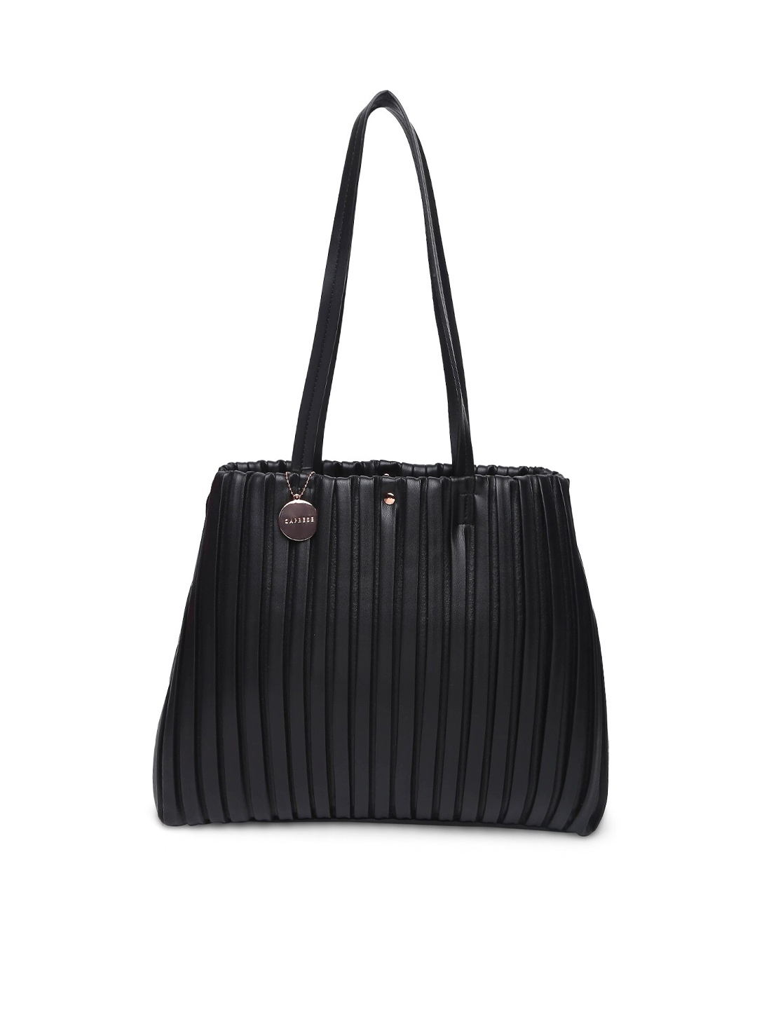 

Caprese Textured Quilted Structured Shoulder Bag, Black