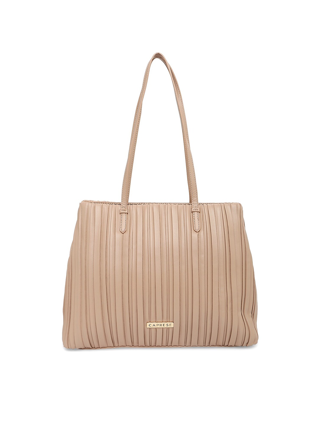 

Caprese Striped Shoulder Bag, Nude