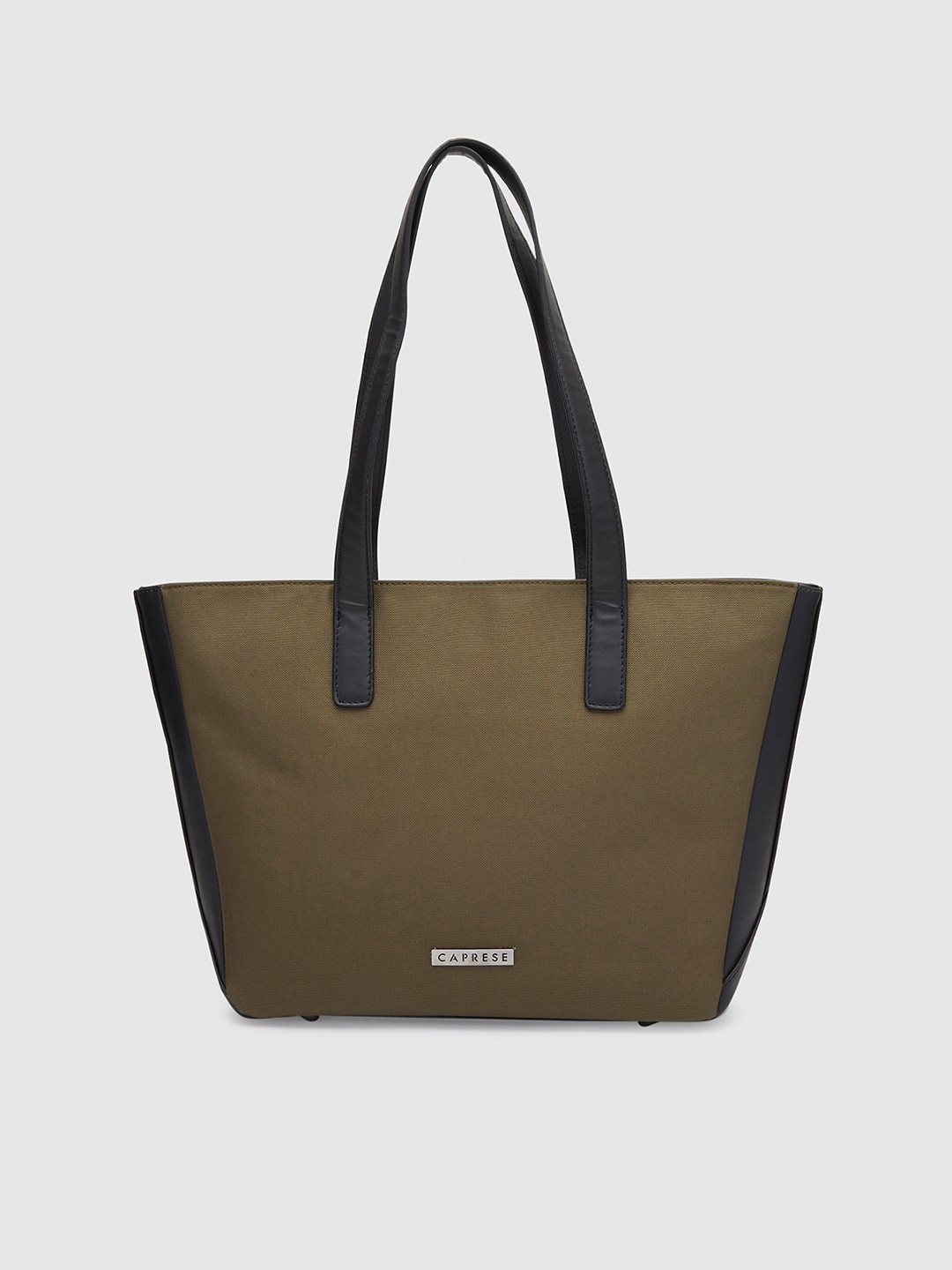

Caprese Textured Leather Structured Shoulder Bag, Olive