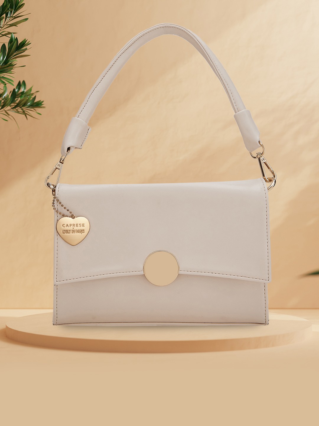 

Caprese Emily in Paris Structured Leather Handheld Bag, Cream