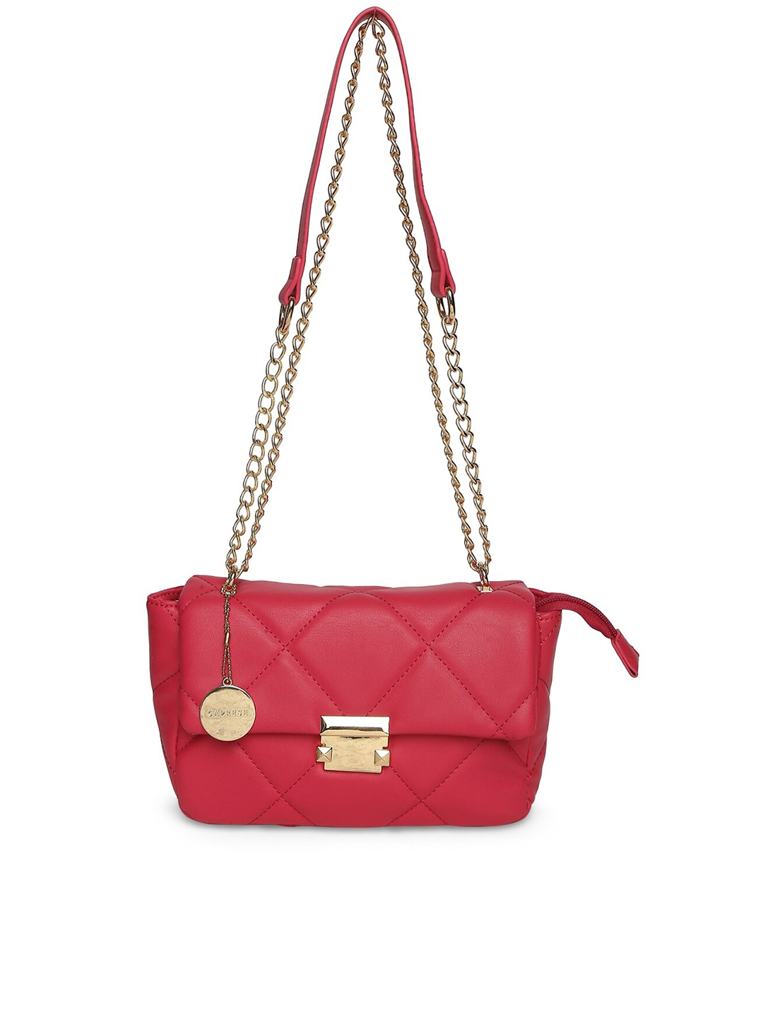 

Caprese Quilted Detail Structured Sling Bag, Fuchsia
