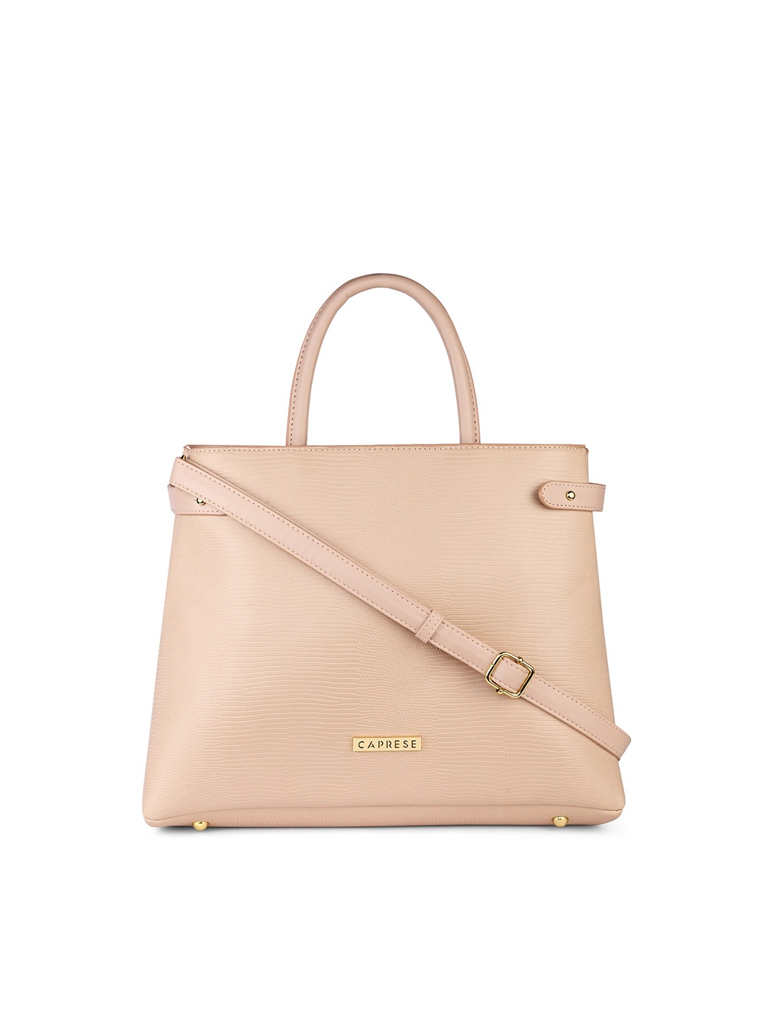 

Caprese Textured Structured Leather Handheld Bag, Pink