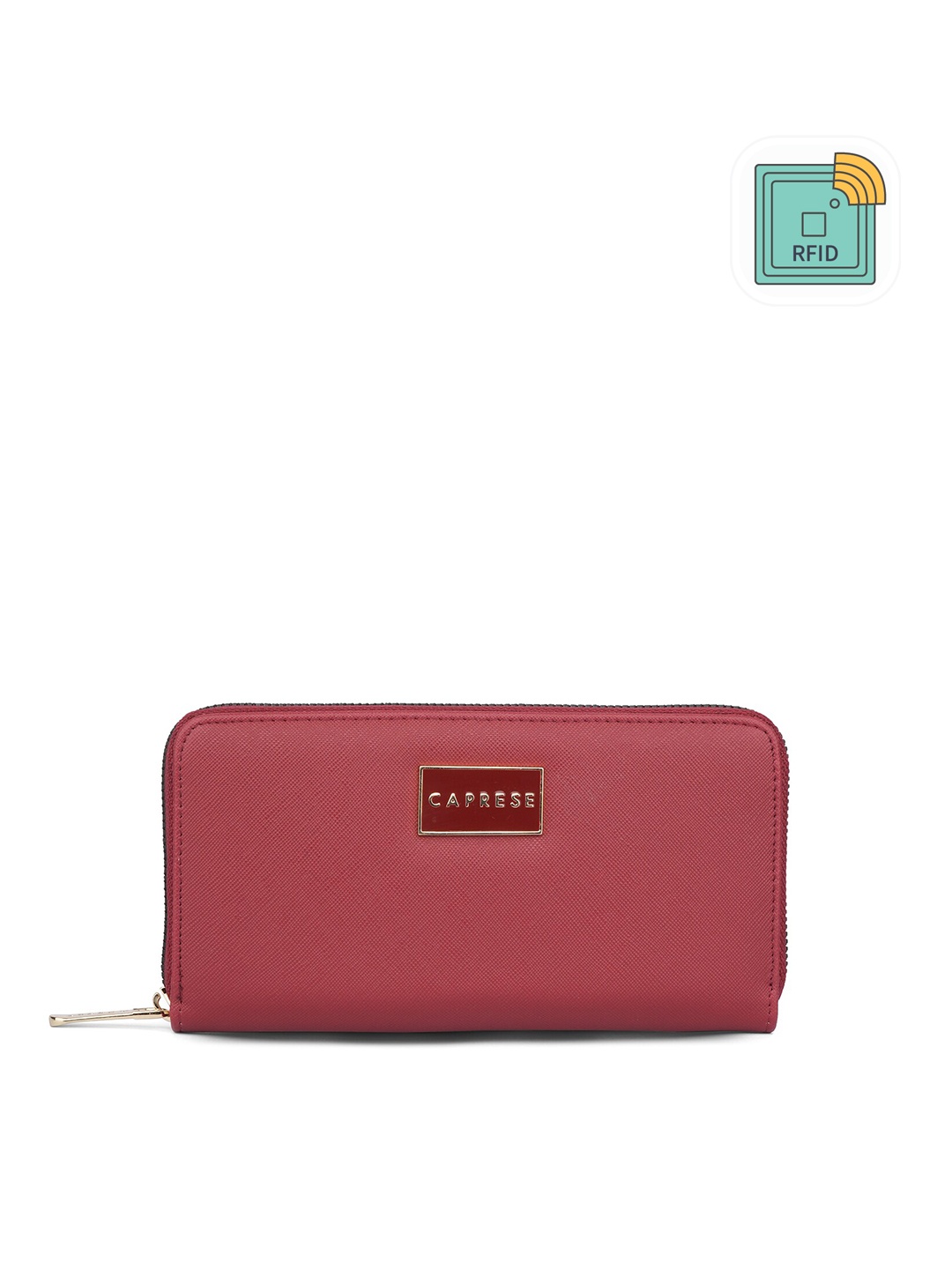 

Caprese Women Leather Zip Around Wallet, Maroon