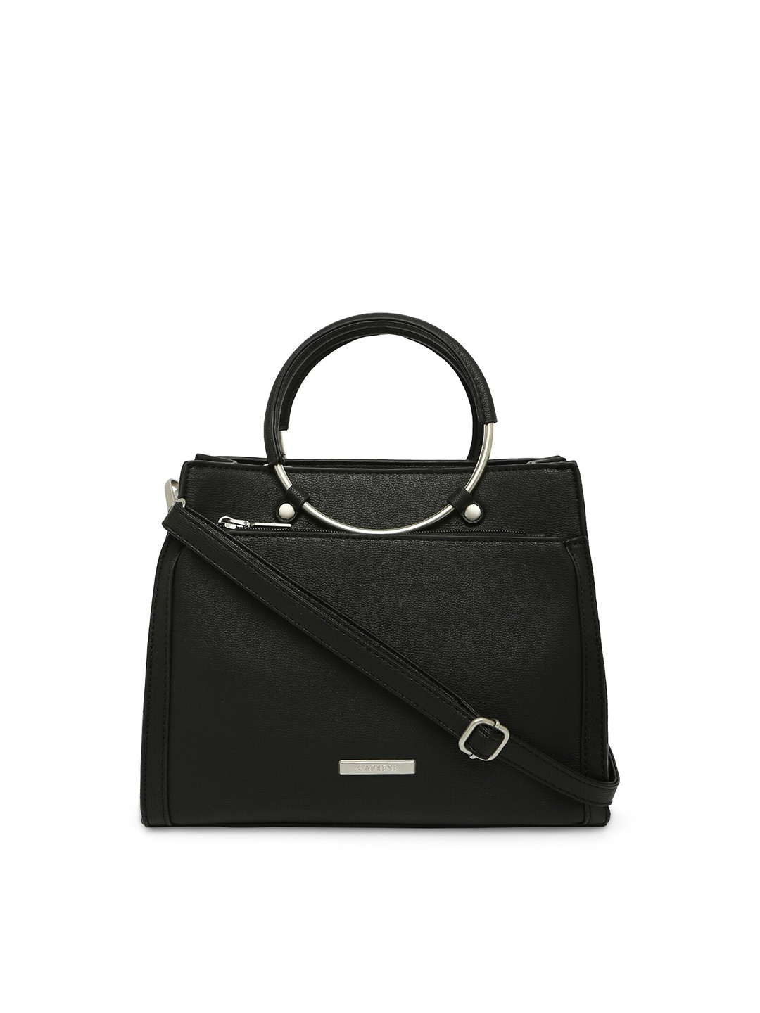 

Caprese Textured Structured Handheld Bag, Black