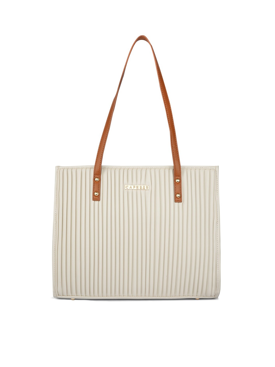 

Caprese Textured Structured Shoulder Bag, Cream