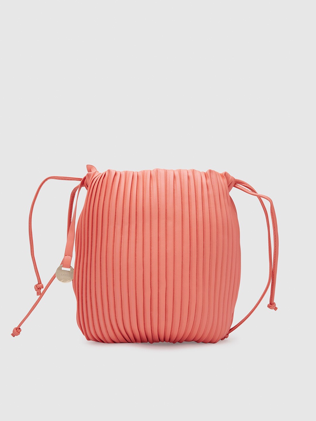 

Caprese Textured Structured Sling Bag, Coral