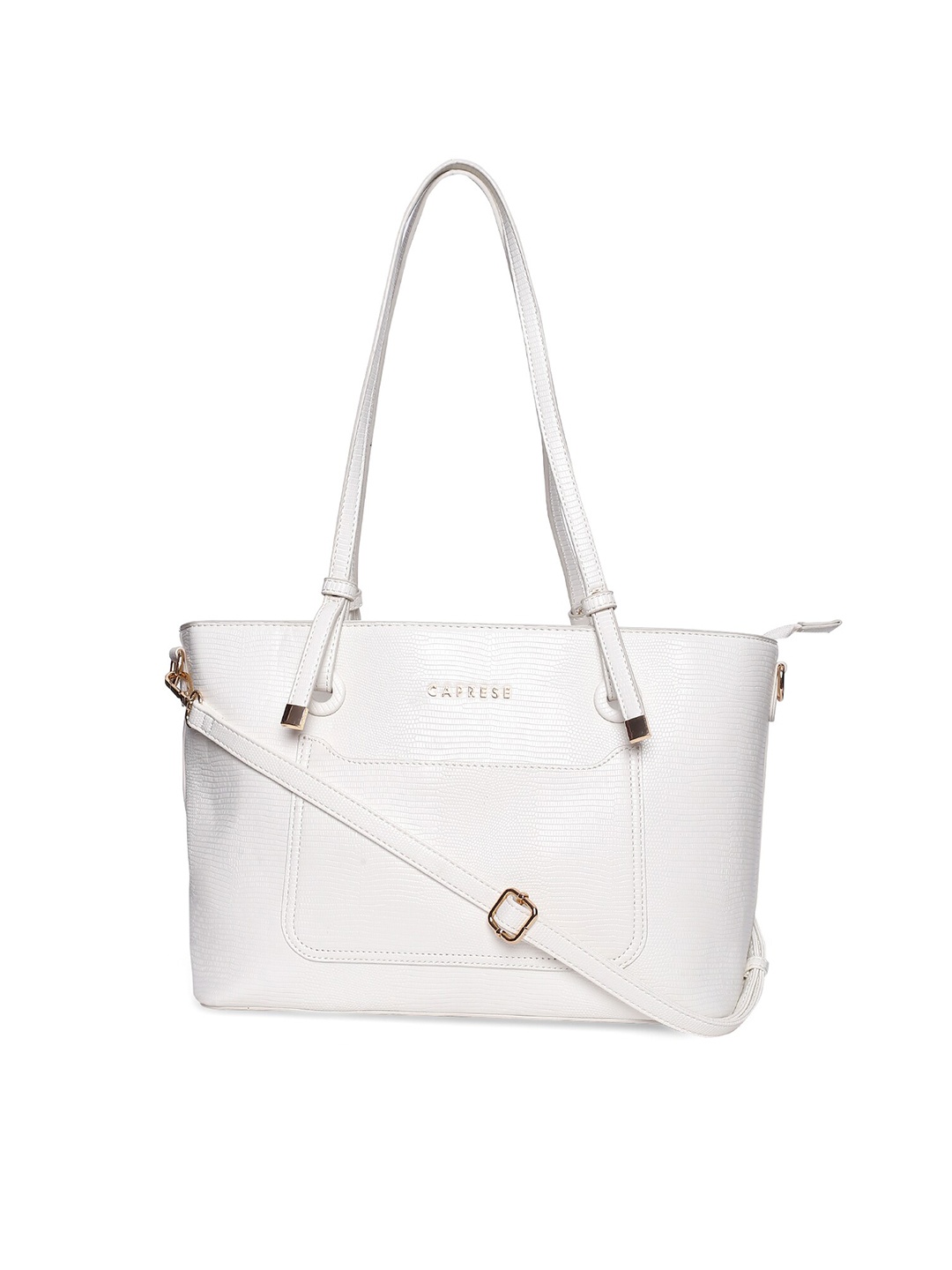 

Caprese Textured Structured Shoulder Bag, White