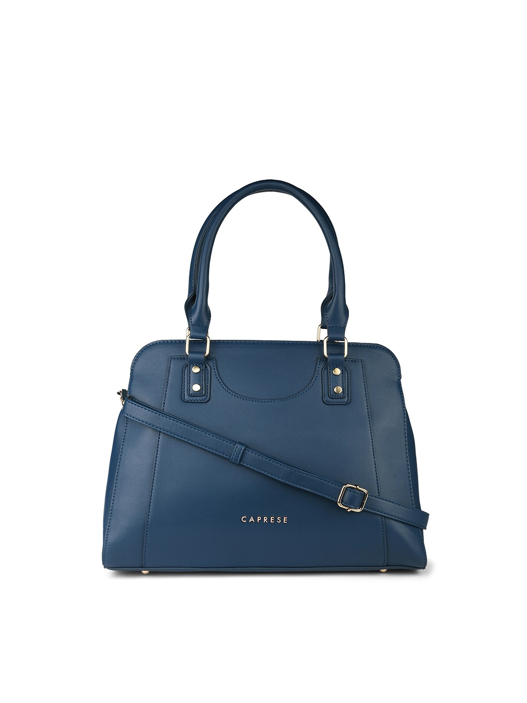 

Caprese Solid Structured Handheld Bag, Navy blue