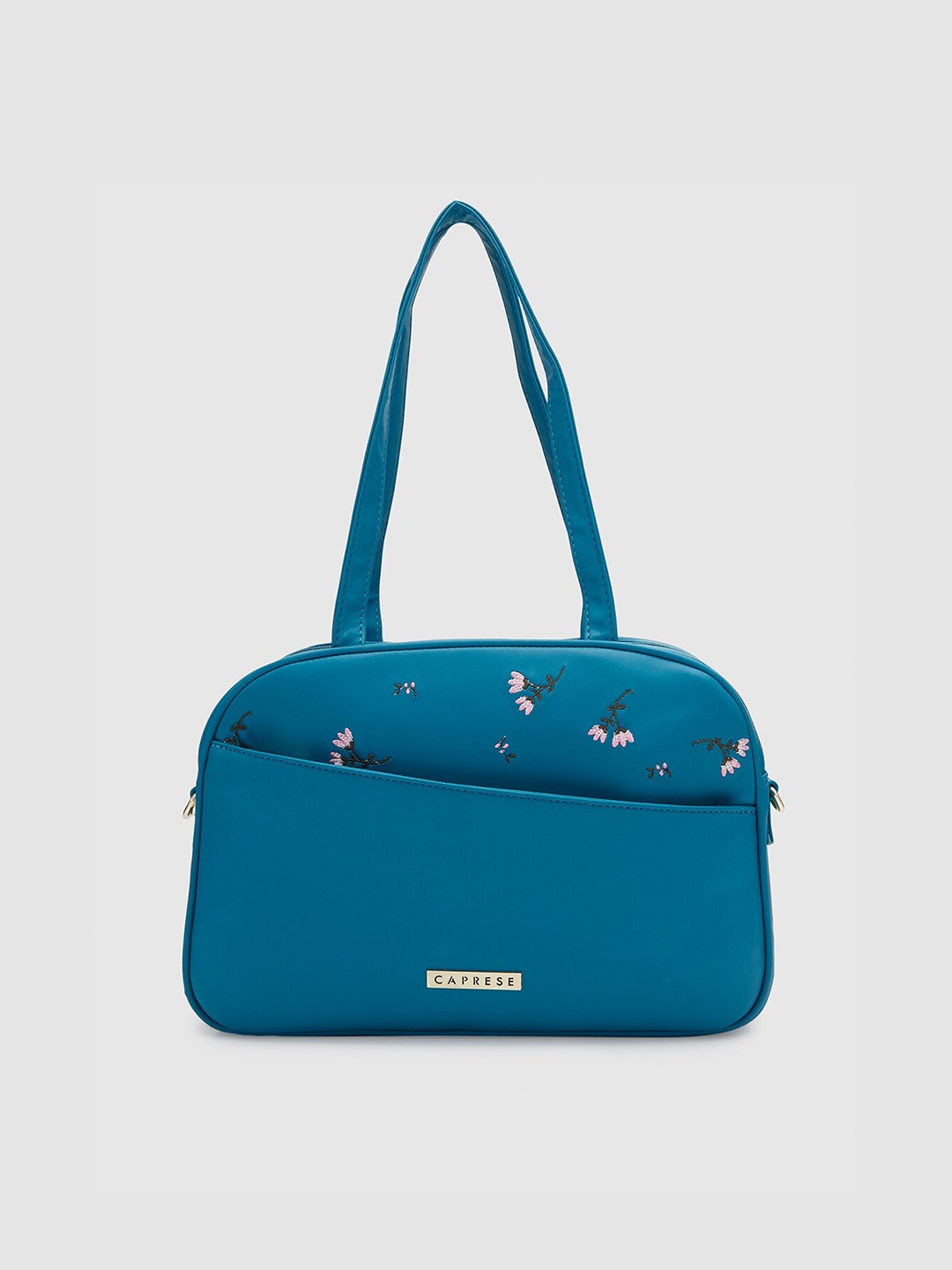 

Caprese Embroidered Structured Handheld Bag, Blue