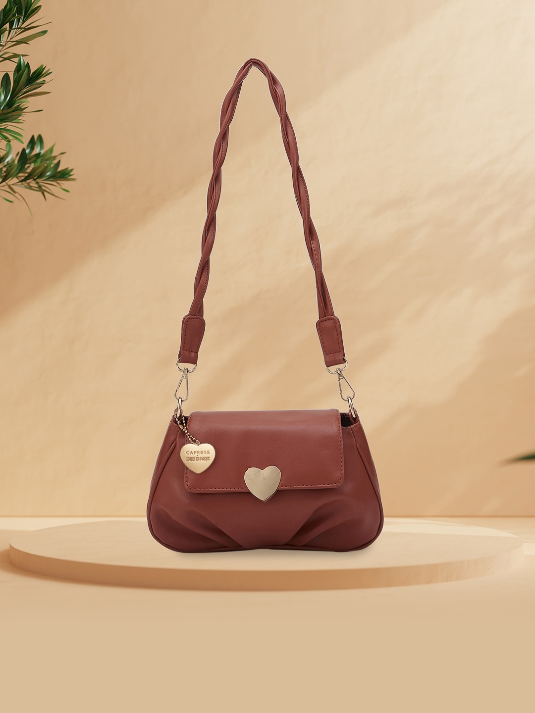 

Caprese Emily in Paris Tan solid medium Satchel Handbag