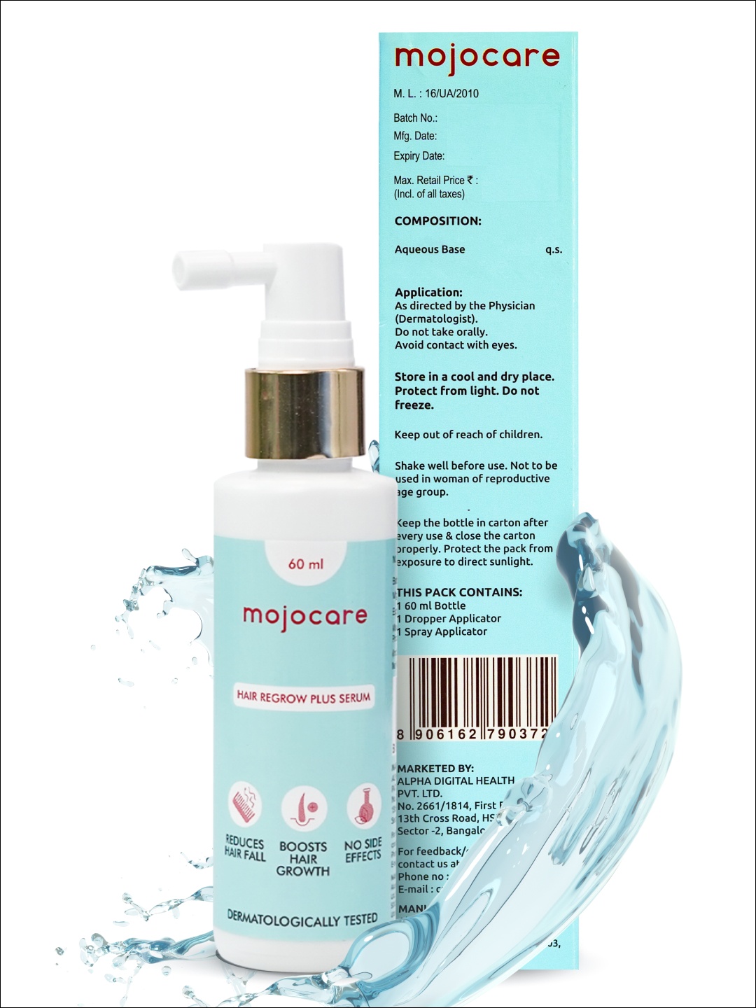 

Mojocare Topic Solution Hair ReGrow Plus Serum - 60 ml, Blue