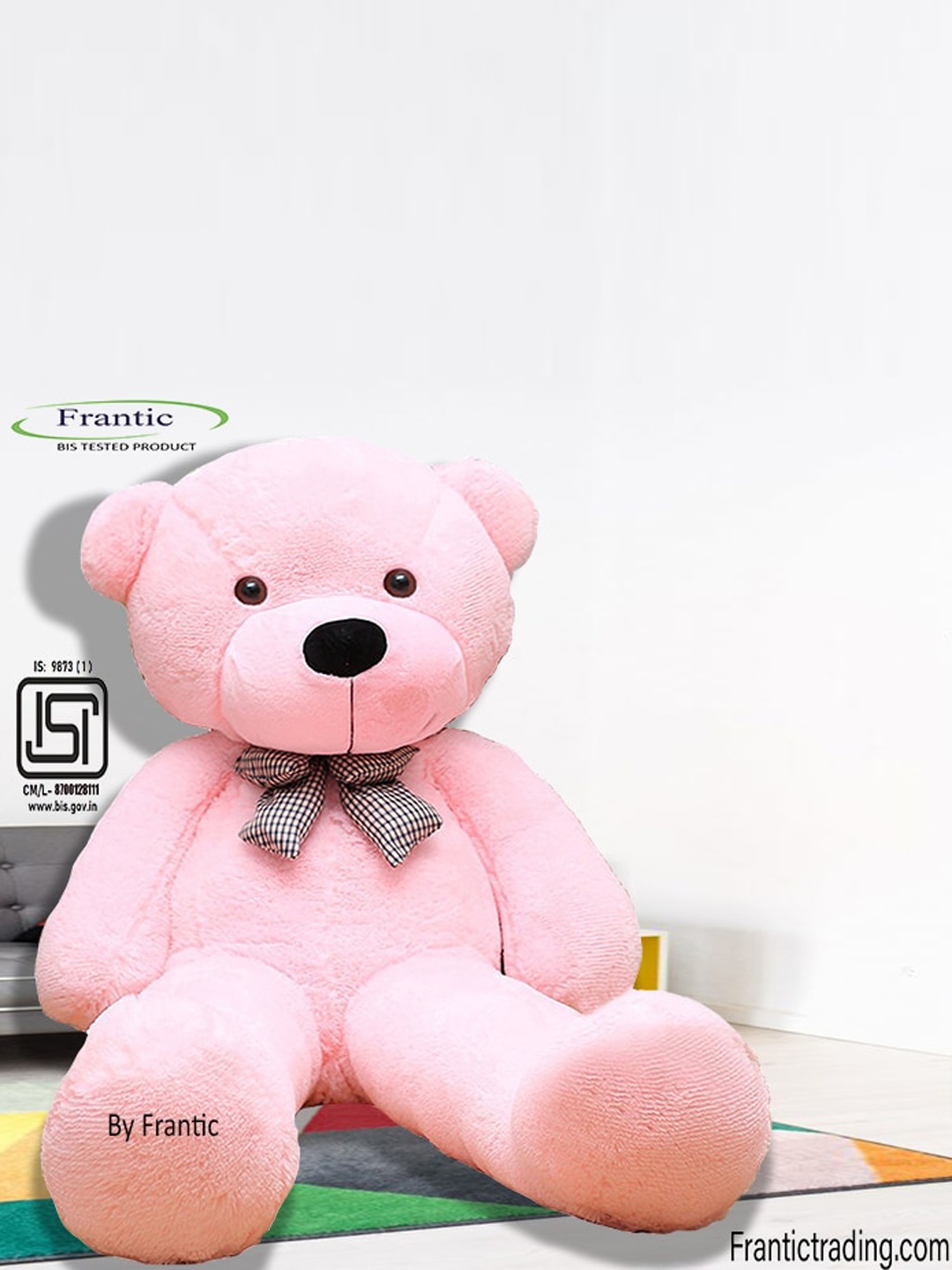 

Frantic Stuffed Huggable Non-Toxic Teddy Bear, Pink